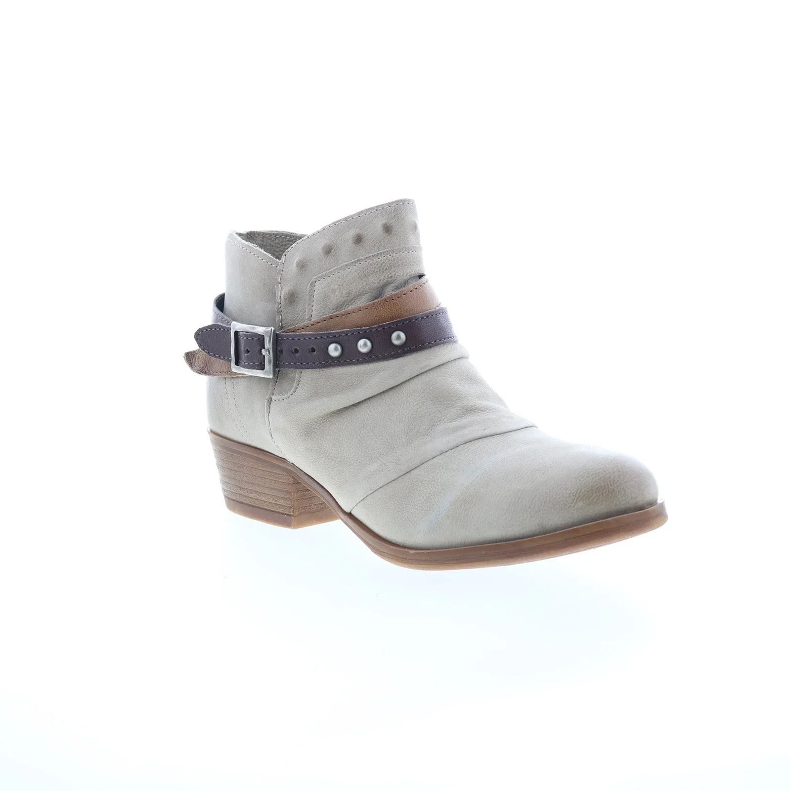 Miz Mooz Bucky Womens Gray Leather Zipper Ankle & Booties Boots High-Quality Footwear