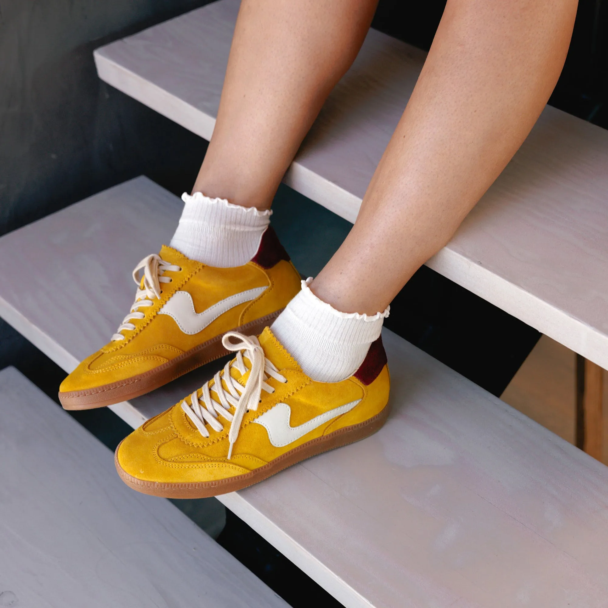 NOTICE SNEAKERS MUSTARD SUEDE fitness walk Eco conscious