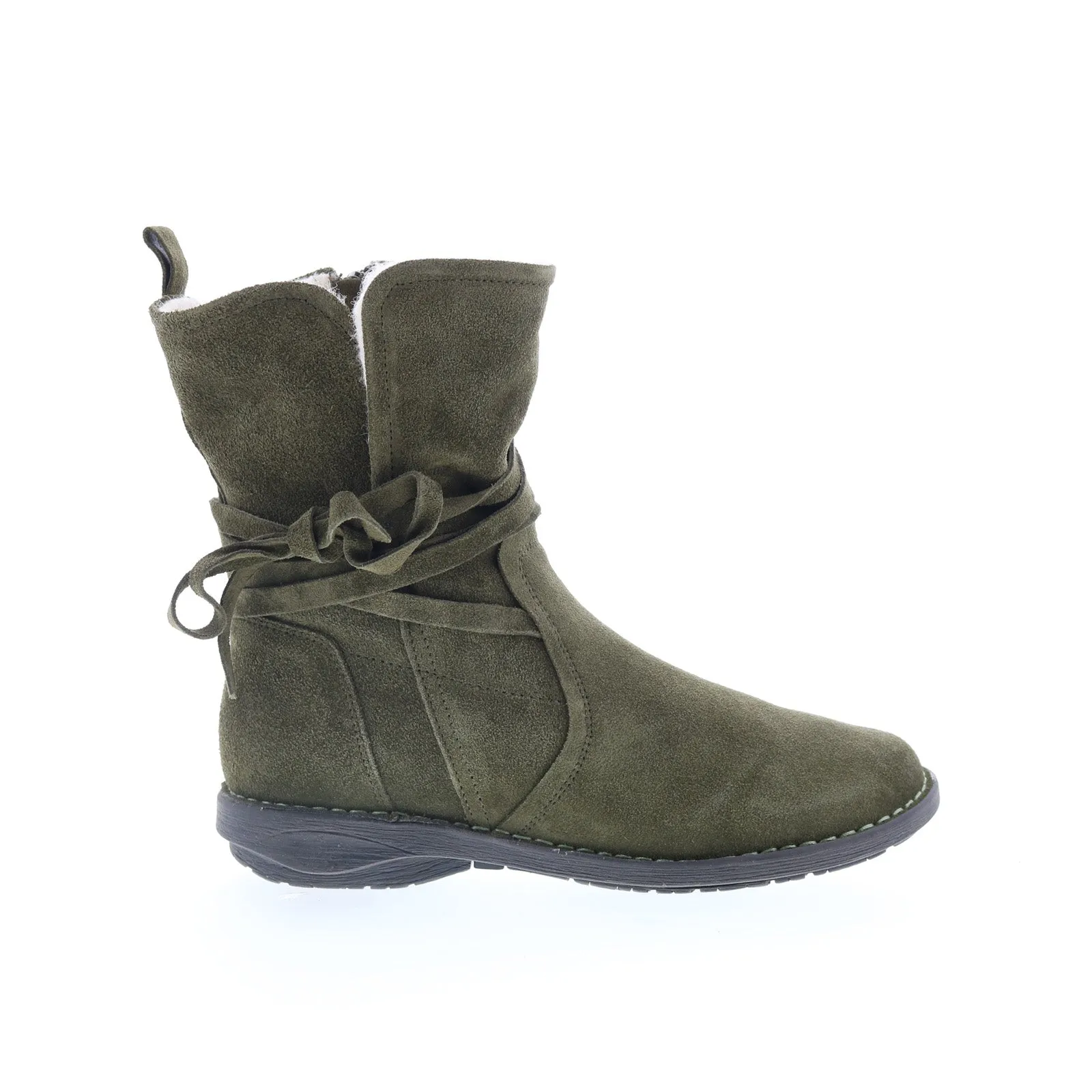 Miz Mooz Prance Womens Green Suede Zipper Casual Dress Boots Snow Activity