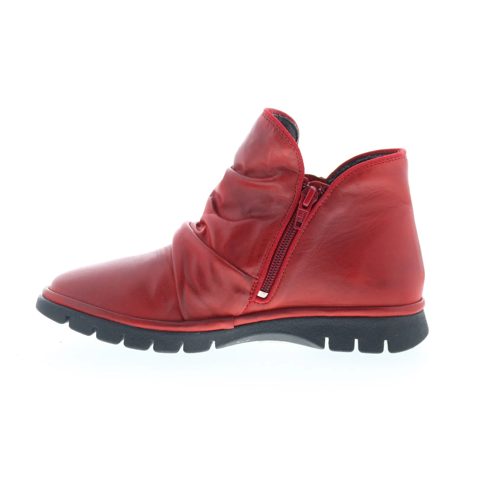 Miz Mooz Dianne Womens Red Leather Zipper Ankle & Booties Boots Stylish And Functional Cool Seasons