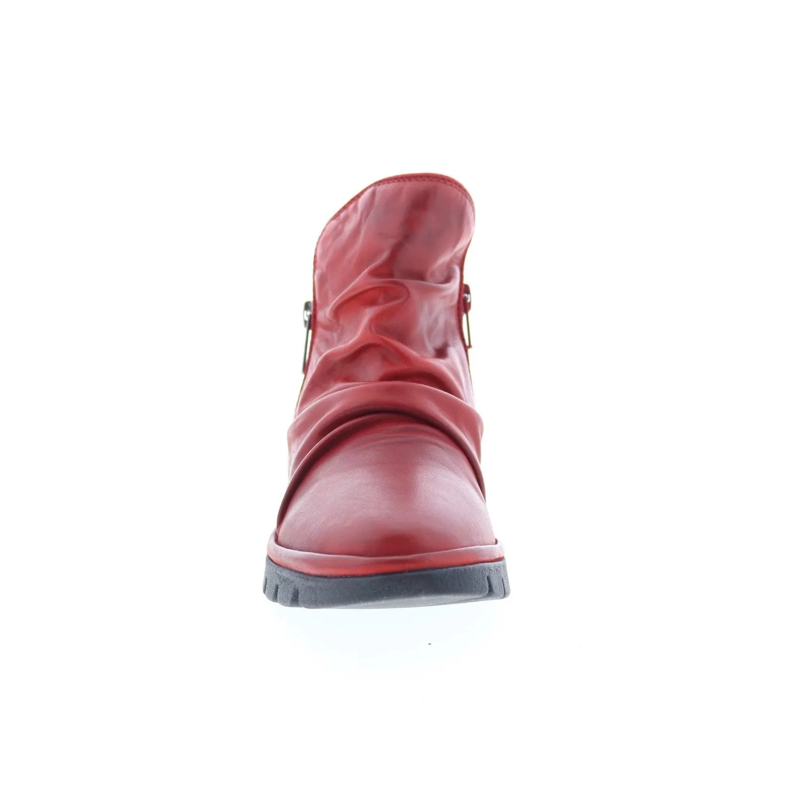 Versatile Style Miz Mooz Dianne Womens Red Leather Zipper Ankle & Booties Boots