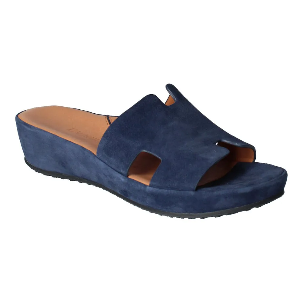 Grace Walk Catiana Slip on Sandal - Navy Kid Suede