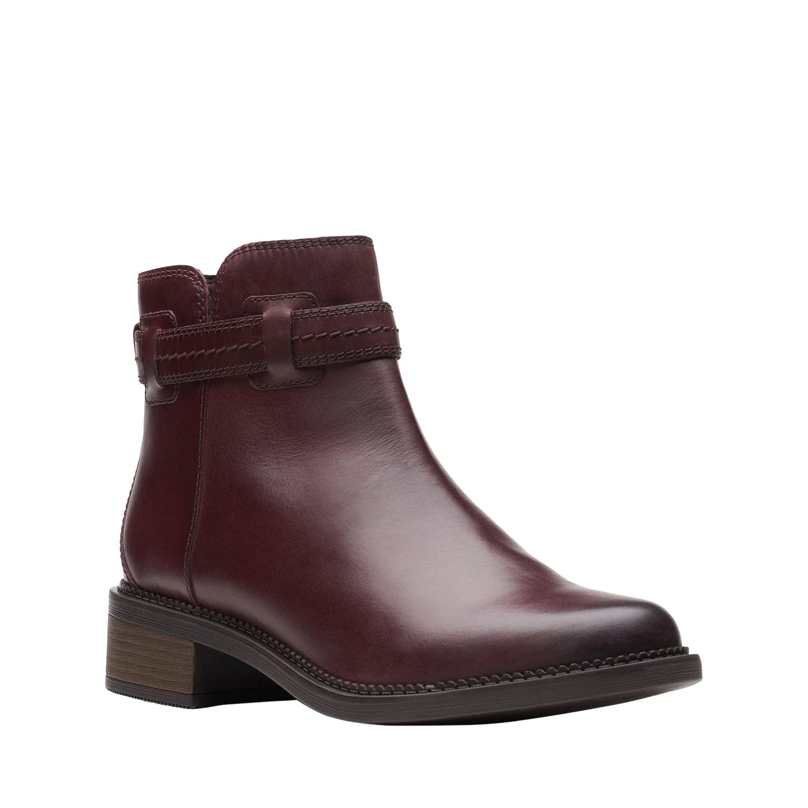Clarks Maye Ease 26167946 Womens Brown Leather Zipper Casual Dress Boots All-Weather Wear