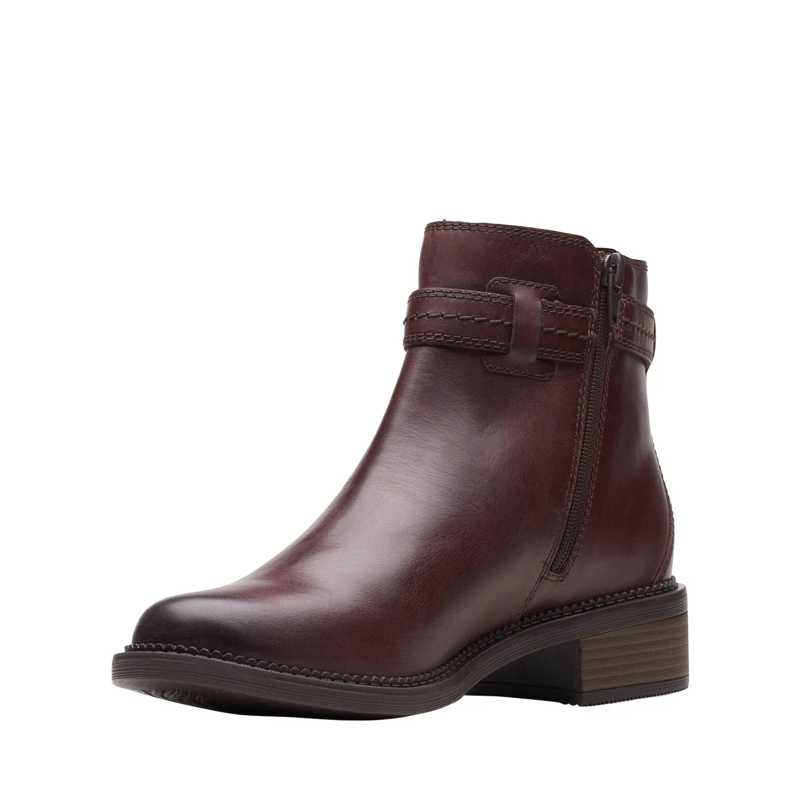 Clarks Maye Ease 26167946 Womens Brown Leather Zipper Casual Dress Boots Work Approved Multi Use