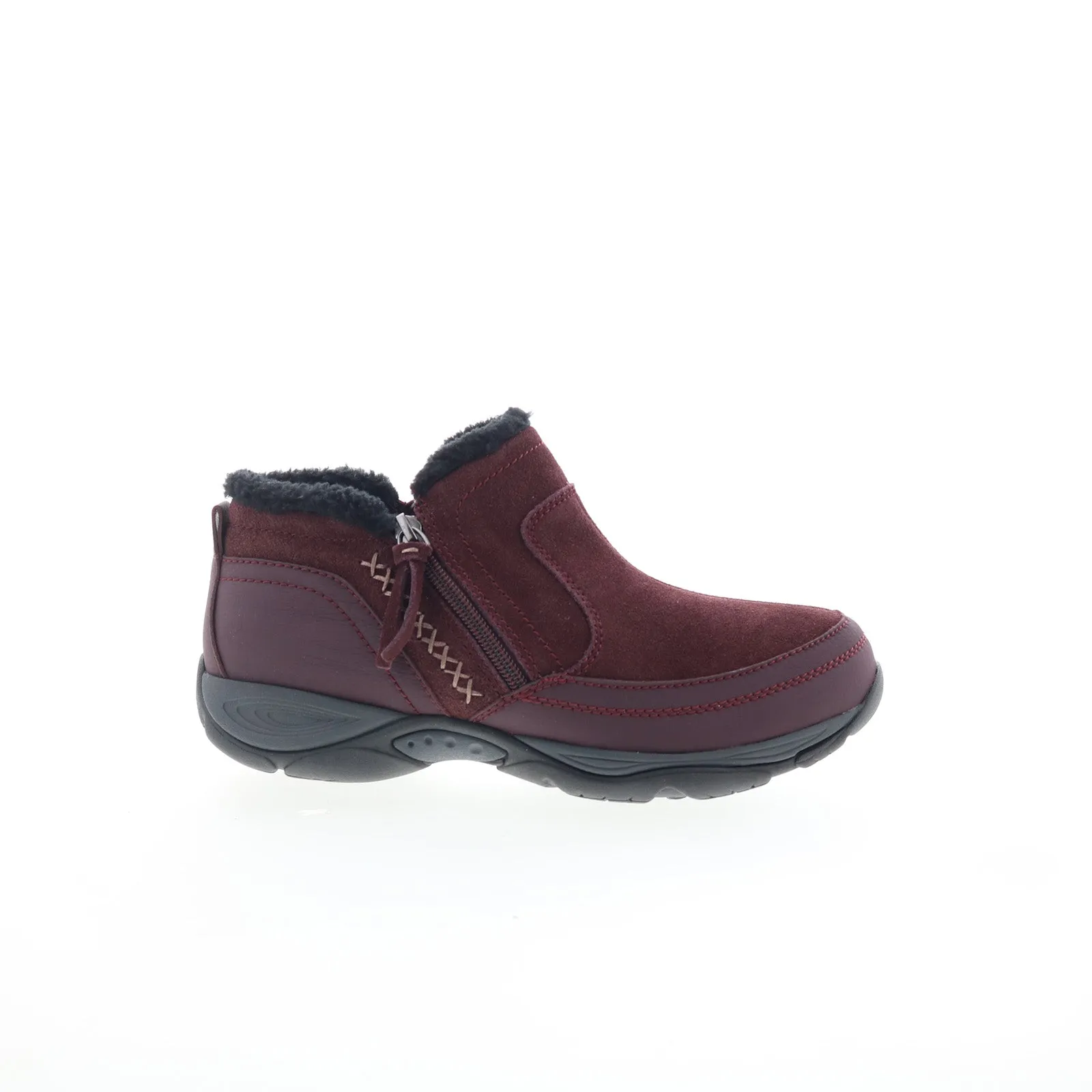 Easy Spirit Epic SEEPIC Womens Red Extra Wide Suede Casual Dress Boots Patterned Surface