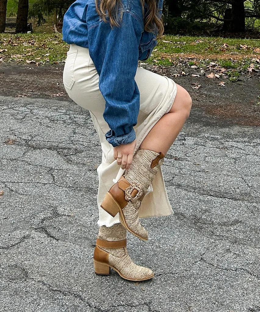 Soft Touch multi-use HOSS BOOTS BROWN MULTI RAFFIA
