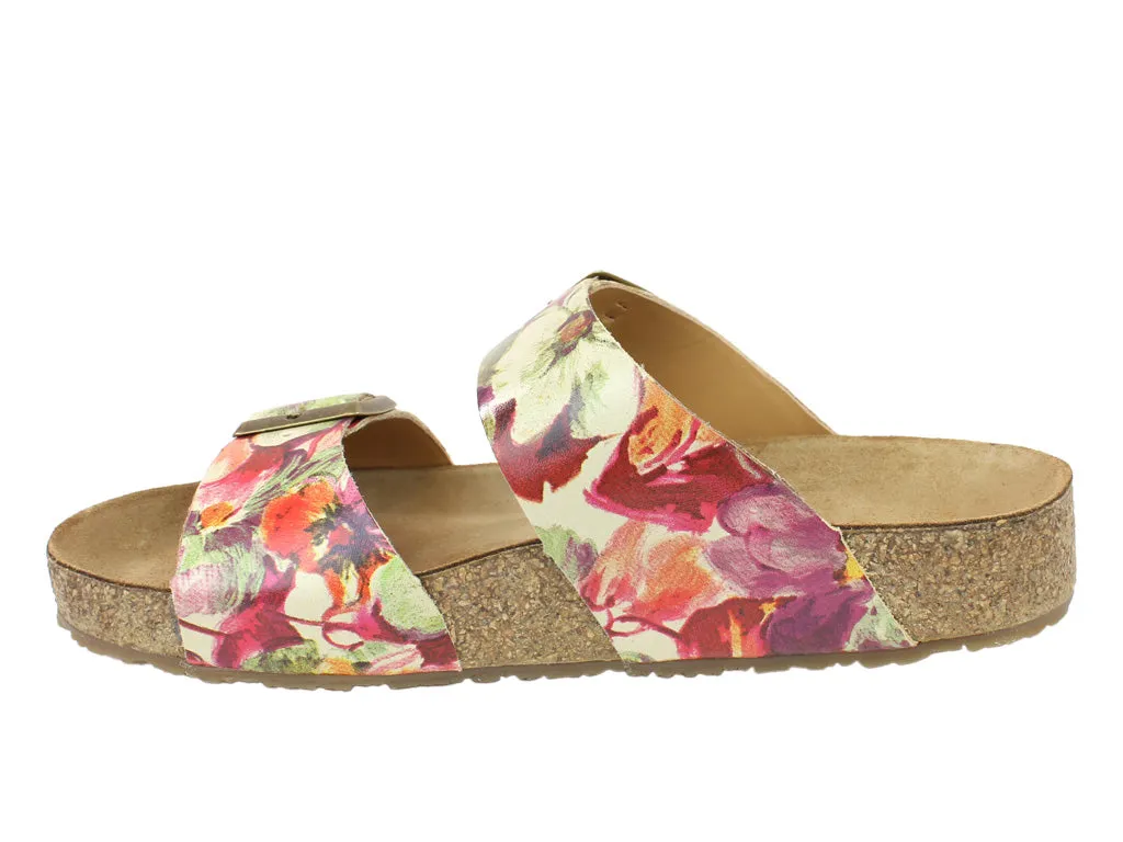 Haflinger Sandals Andrea Beige Flowers Leg Long