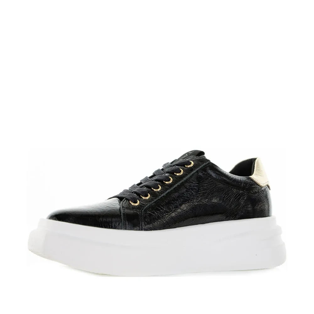 foot function TAMARA LONDON BAILEY BLACK PAT GOLD