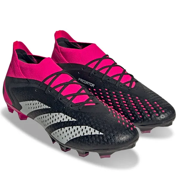 adidas Predator Accuracy.1 Firm Ground Soccer Cleats (Core Black/Team Shock Pink) Adult League Zero Slip