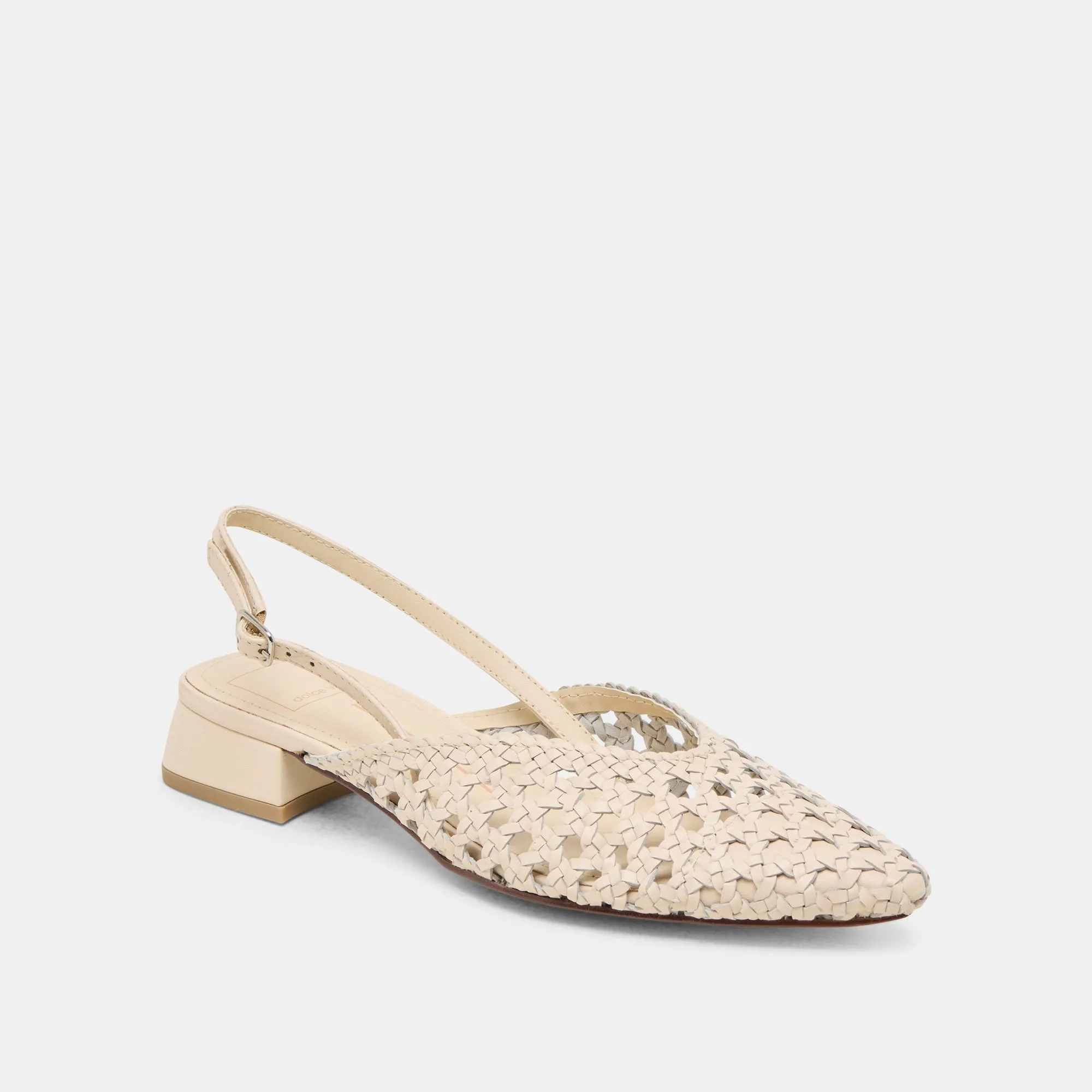 BIRDIE FLATS OFF WHITE WOVEN LEATHER Shop Mood
