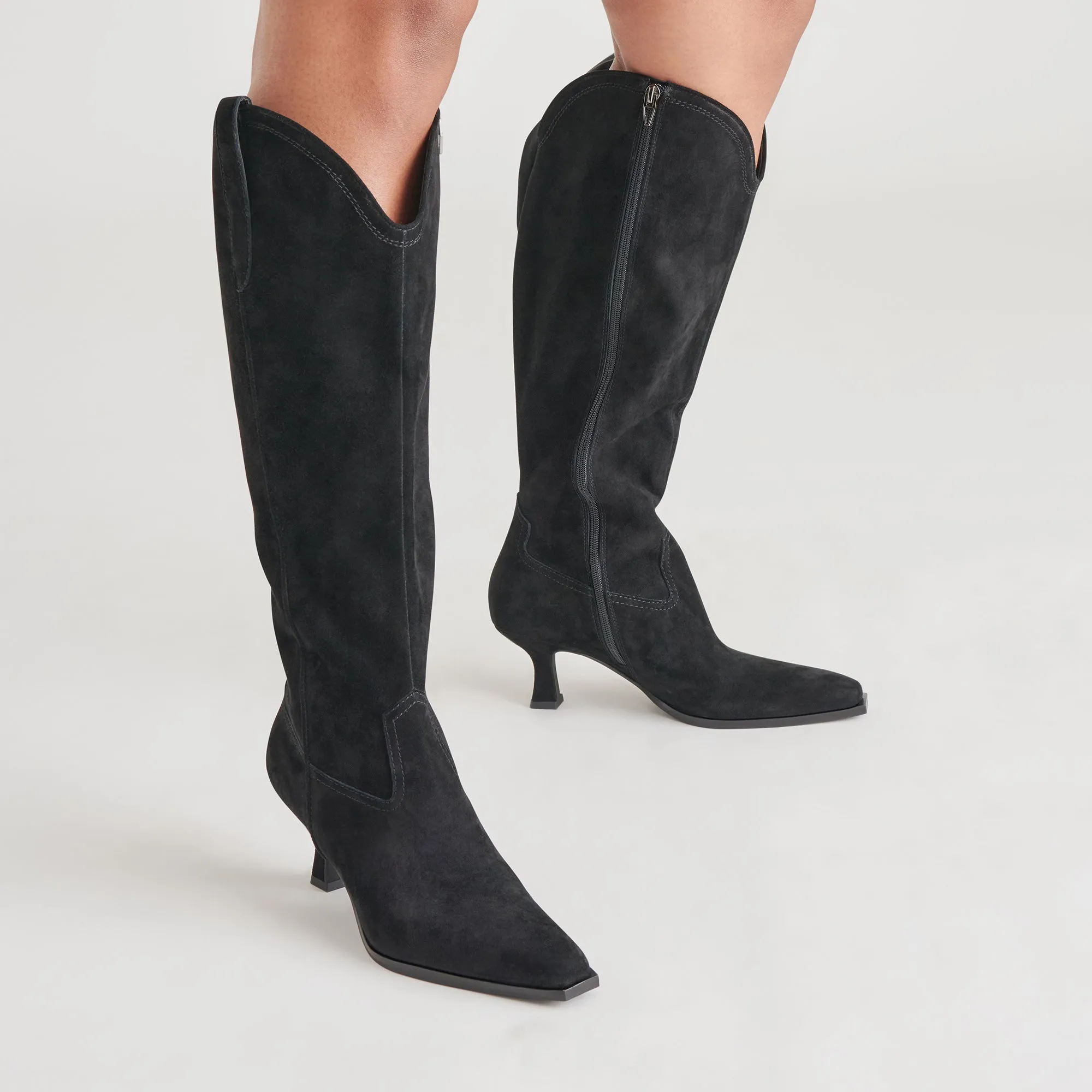 ARIANA BOOTS ONYX SUEDE Durable Sleek Style