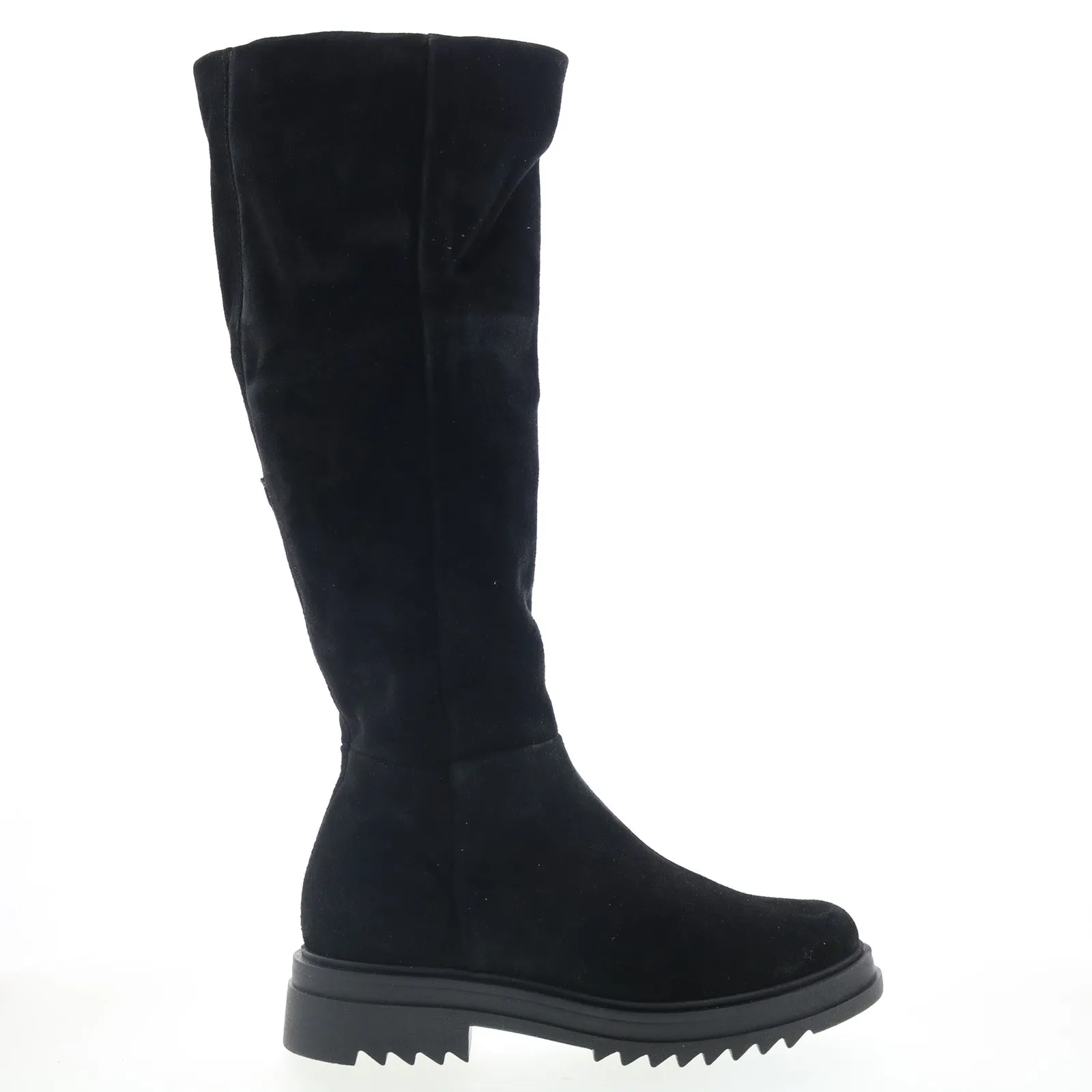 Miz Mooz Floris Womens Black Suede Zipper Knee High Boots Party Occasion Abrasion-resistant