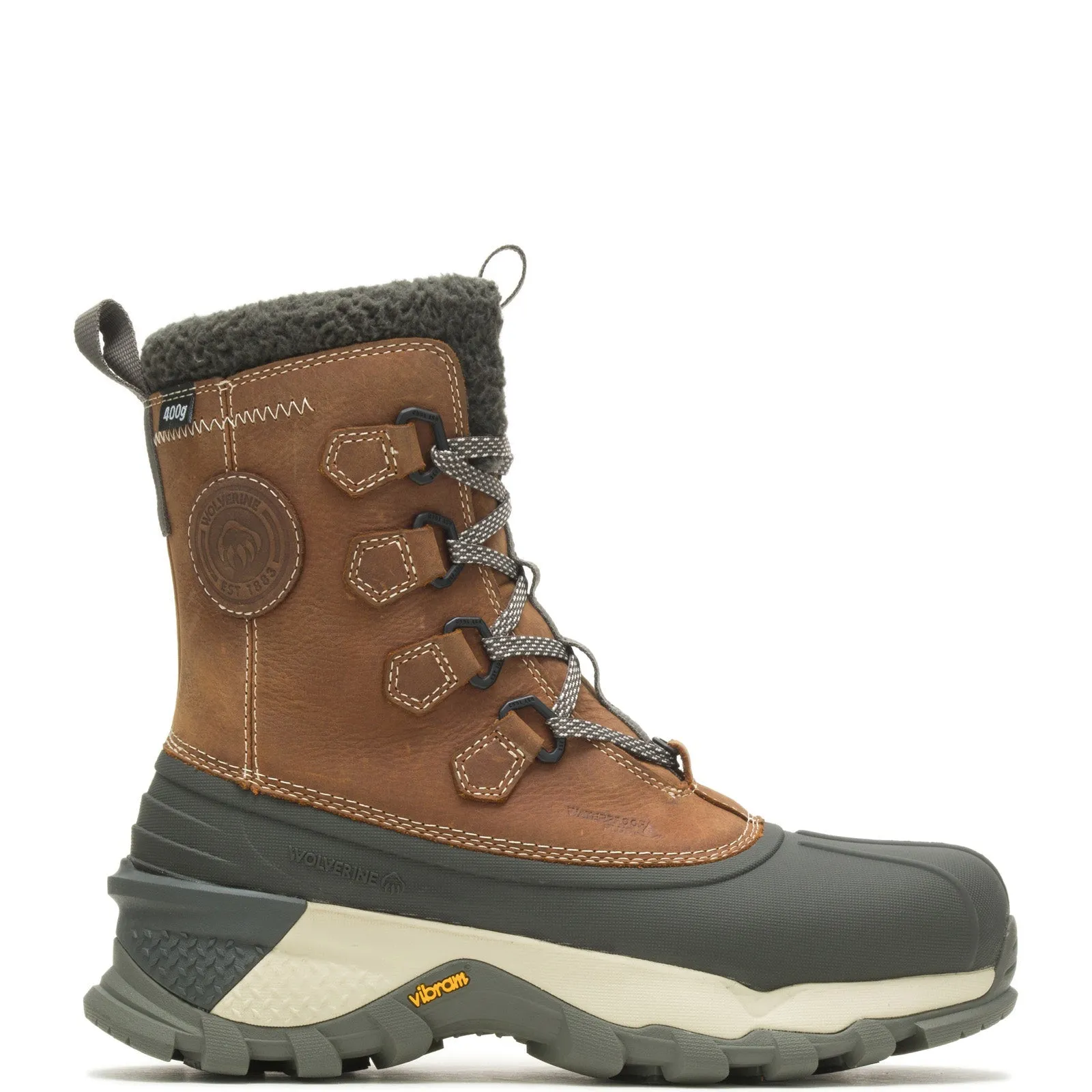 Neutral Style Wolverine Elite Glacier Surge Arctic WP Insulated Winter Mens Brown Boots