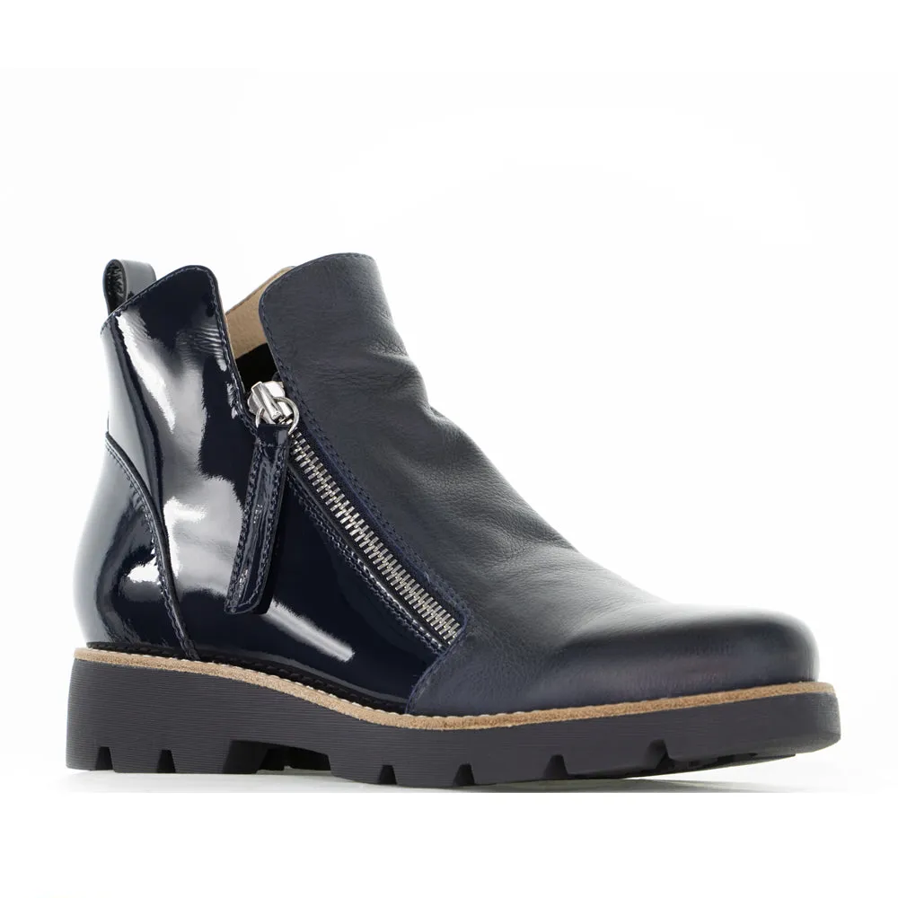 DJANGO & JULIETTE DOTTIZ NAVY PATENT Winter Style Cold Proof