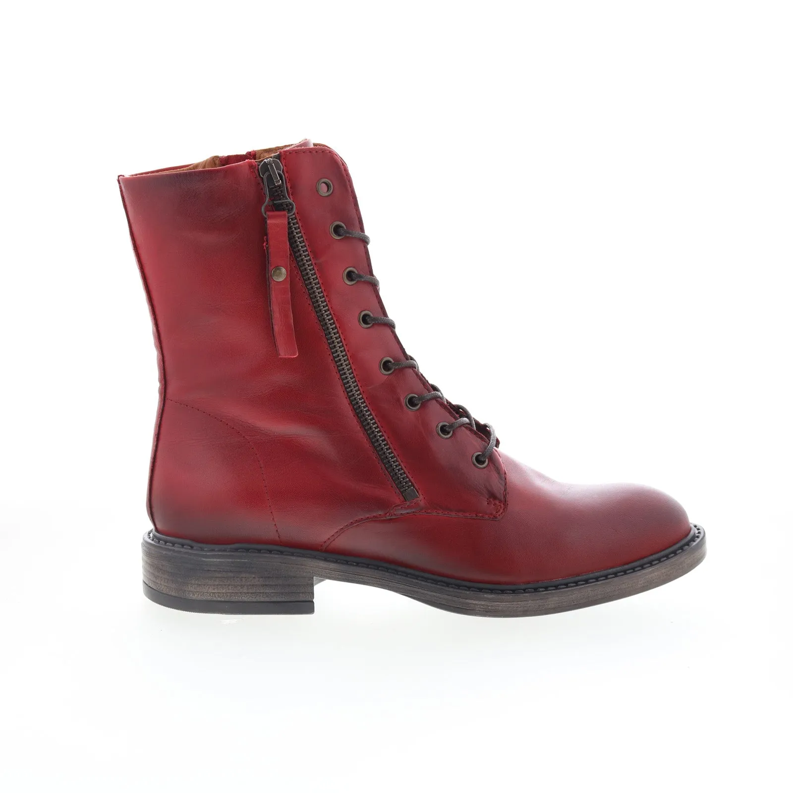 Miz Mooz Martel 21554 Womens Red Leather Zipper Casual Dress Boots Quick Move