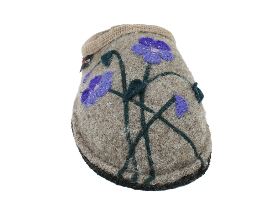 Haflinger Slippers Flair Viola Beige Slip Resistant Outsole Easygoing Shoes
