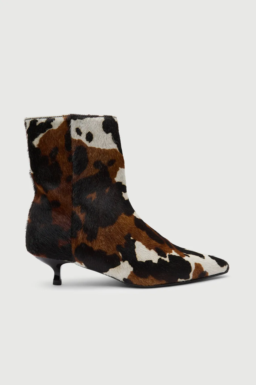 Tear-resistant Comfortable Touch Paula Ankle Boots in Dark Brown Calf Hair