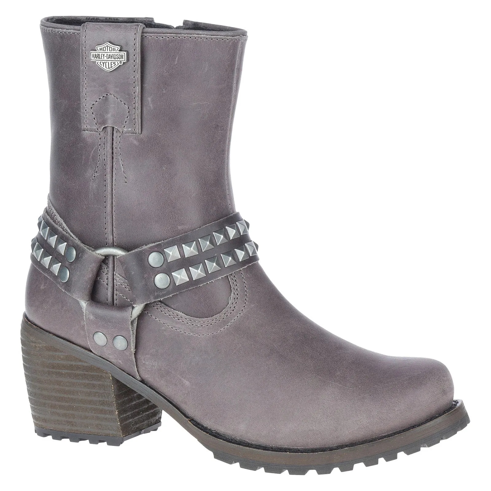Harley-Davidson Tamori Harness D84671 Womens Gray Leather Motorcycle Boots Mesh Lining Strong material