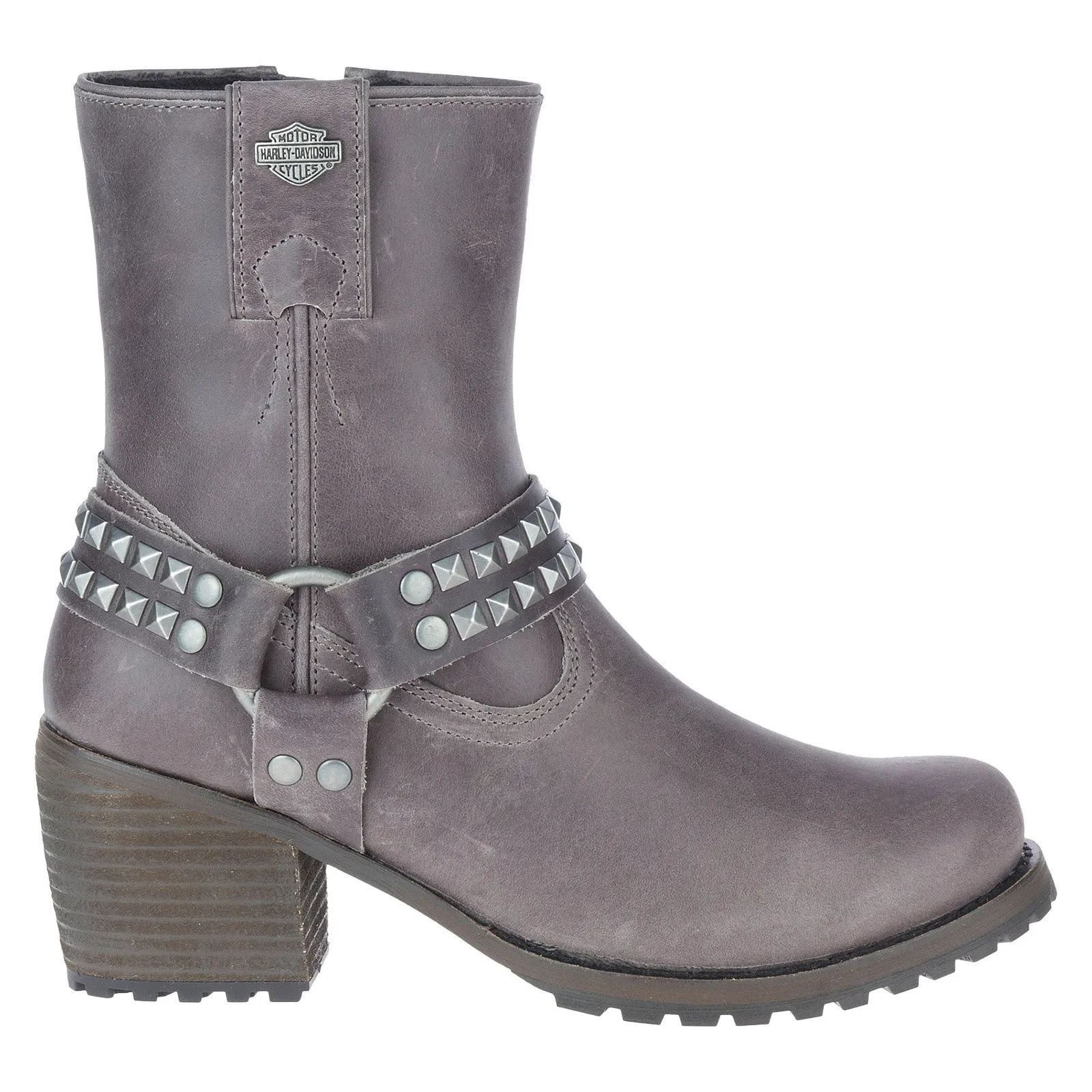 Cold Weather Harley-Davidson Tamori Harness D84671 Womens Gray Leather Motorcycle Boots