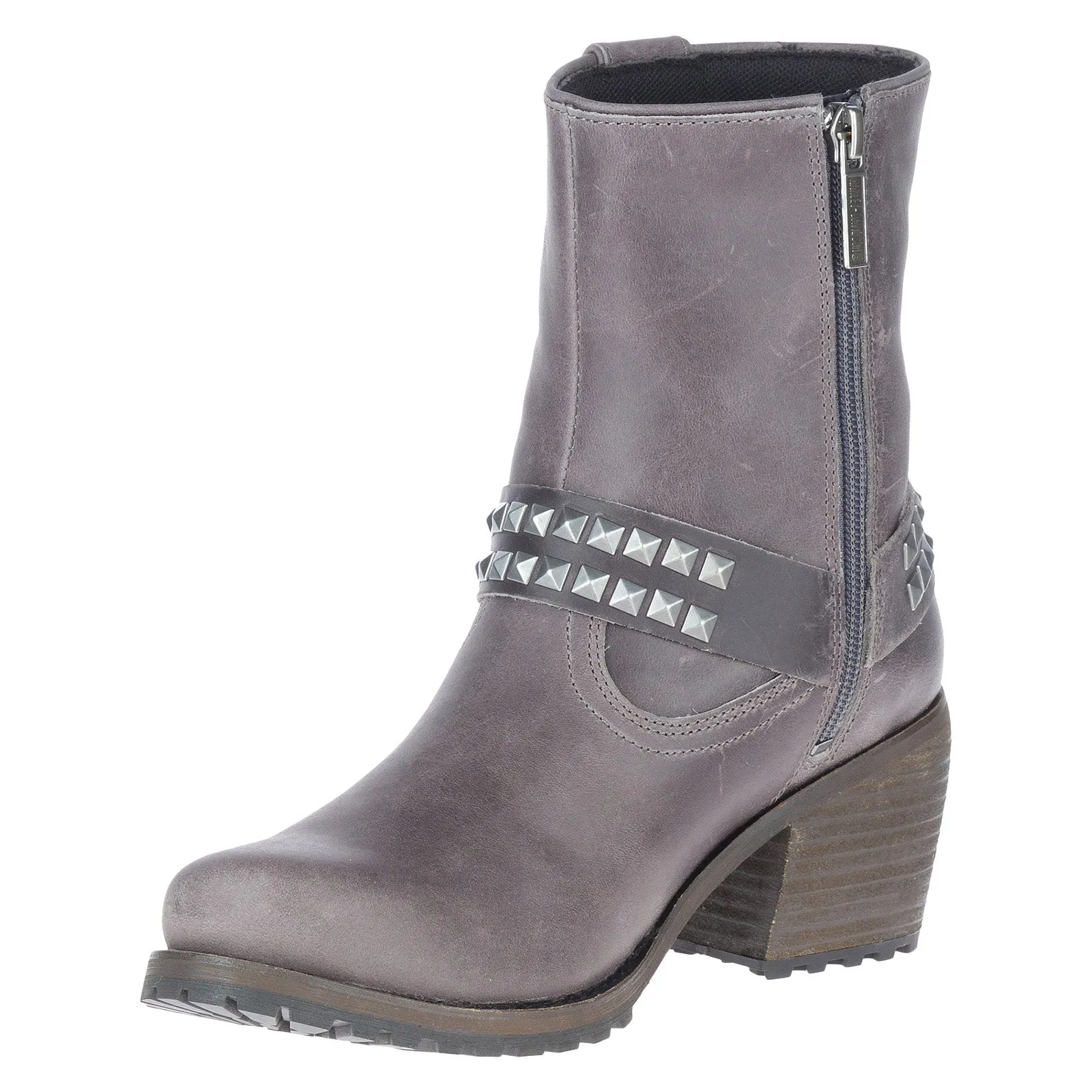 Harley-Davidson Tamori Harness D84671 Womens Gray Leather Motorcycle Boots Nature Ready