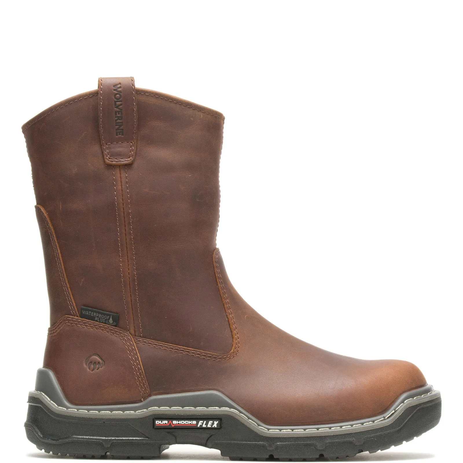 foldable Stylish Wolverine Raider DuraShocks Waterproof Composite Toe Mens Brown Work Boots