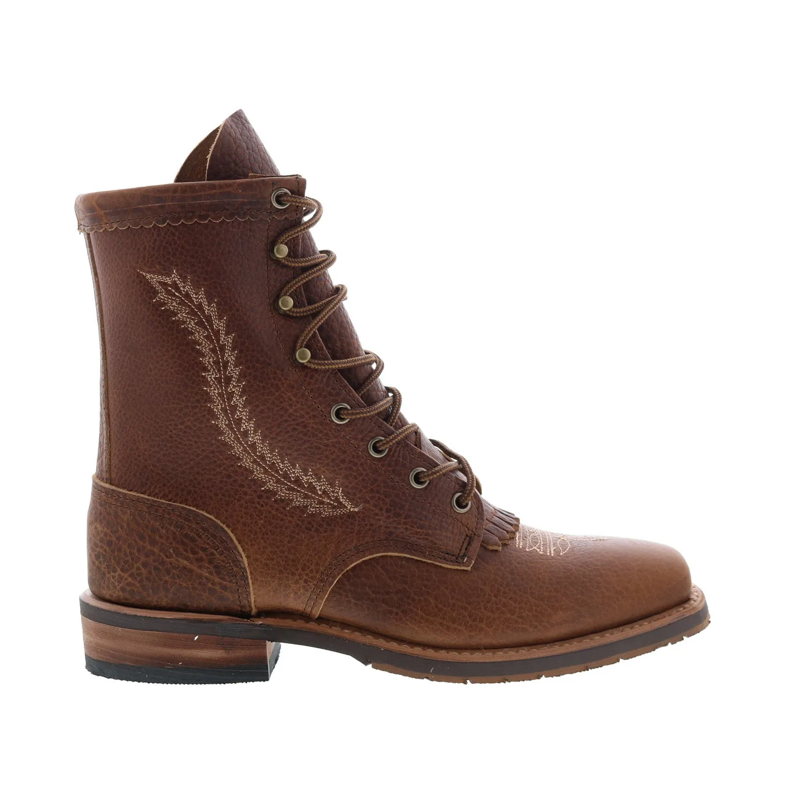 Tight Fit Walk Support Abilene Boots 9167 Womens Brown Leather Lace Up Cowboy Western Boots