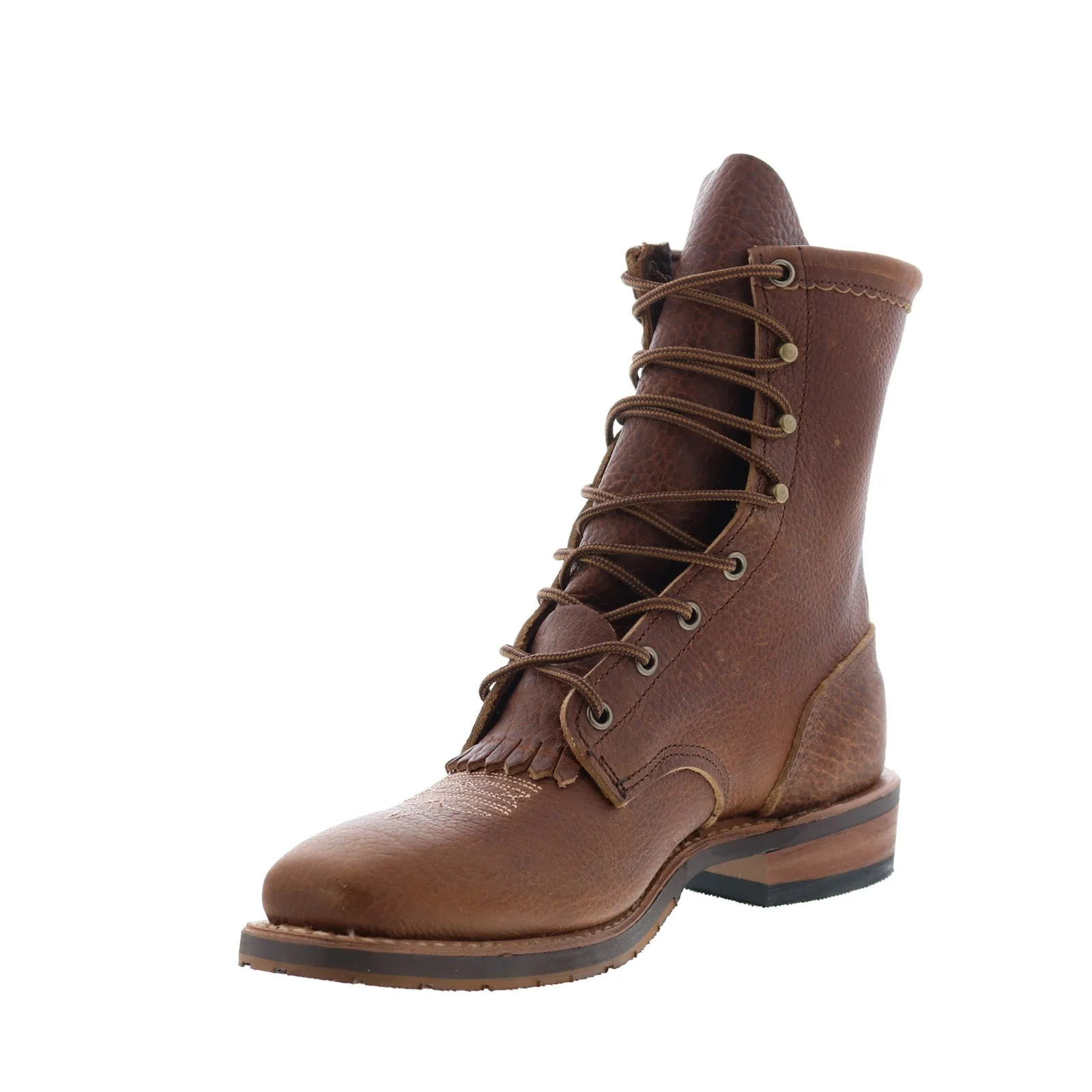 Travel Light Abilene Boots 9167 Womens Brown Leather Lace Up Cowboy Western Boots