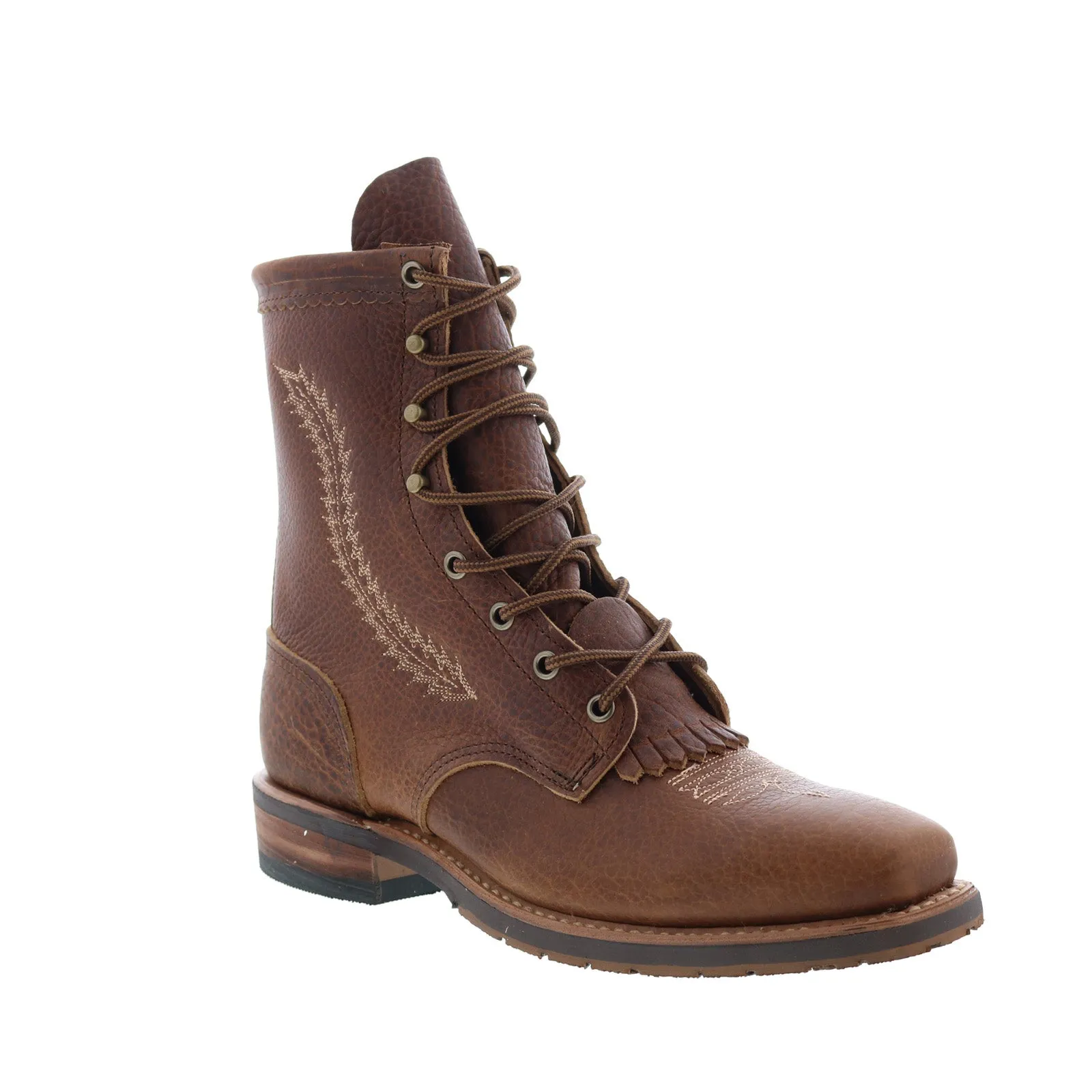 Quality Sole Abilene Boots 9167 Womens Brown Leather Lace Up Cowboy Western Boots