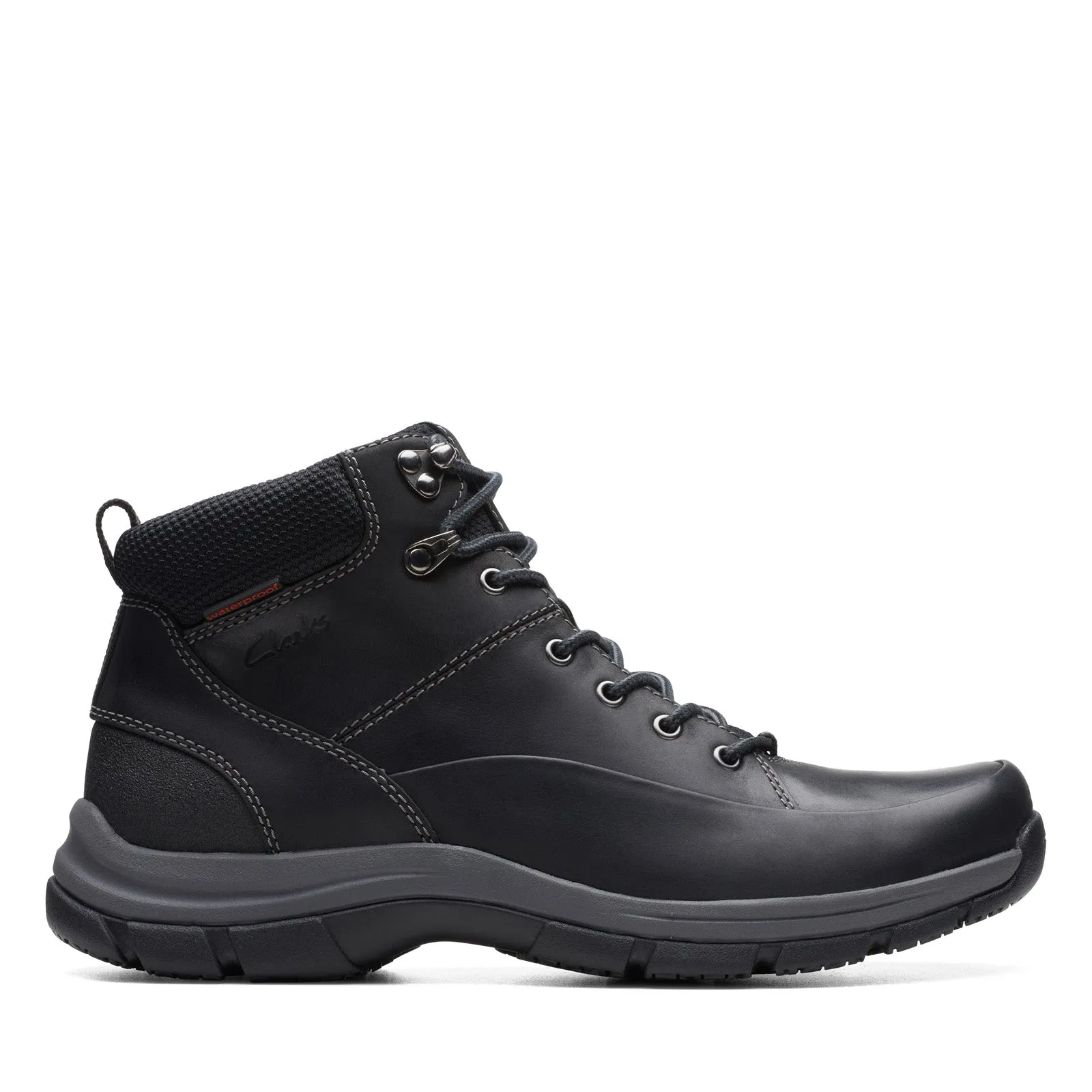Clarks Walpath Mid 26174564 Mens Black Leather Casual Dress Boots Slip Resistant Desert Design
