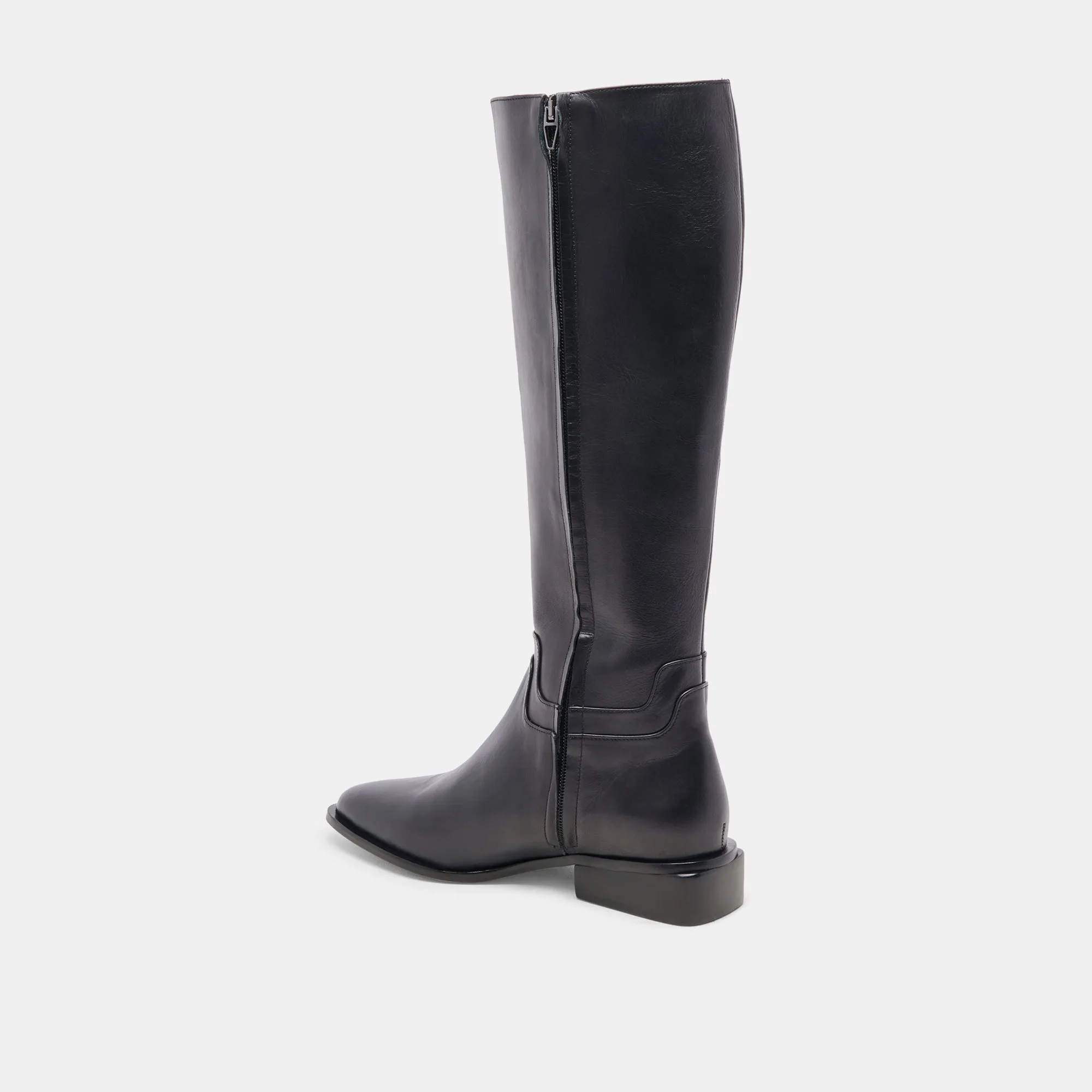 VERDI WIDE CALF BOOTS BLACK LEATHER Soft Lining Tread Control