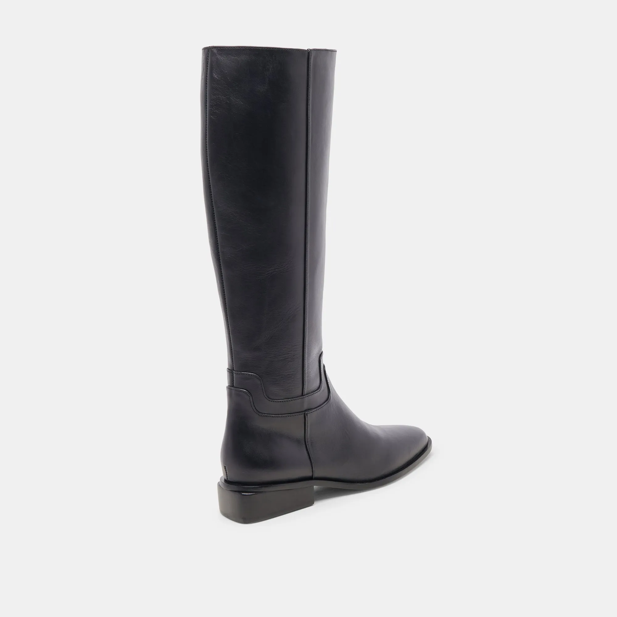High-Quality Leather Thermal Protection VERDI WIDE CALF BOOTS BLACK LEATHER