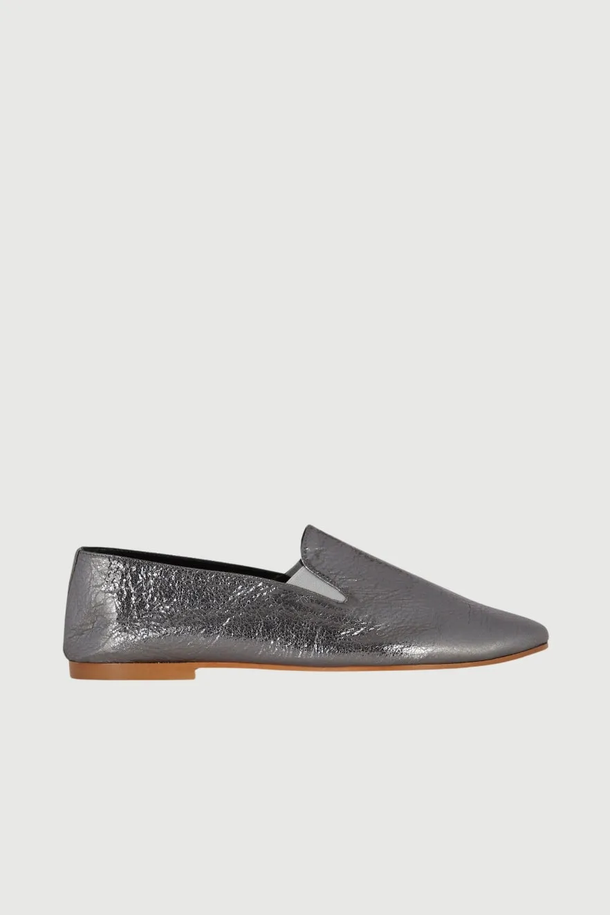 Cleo Loafers in Silver Leather Versatile Comfort Shoes Timeless Leather Shoes