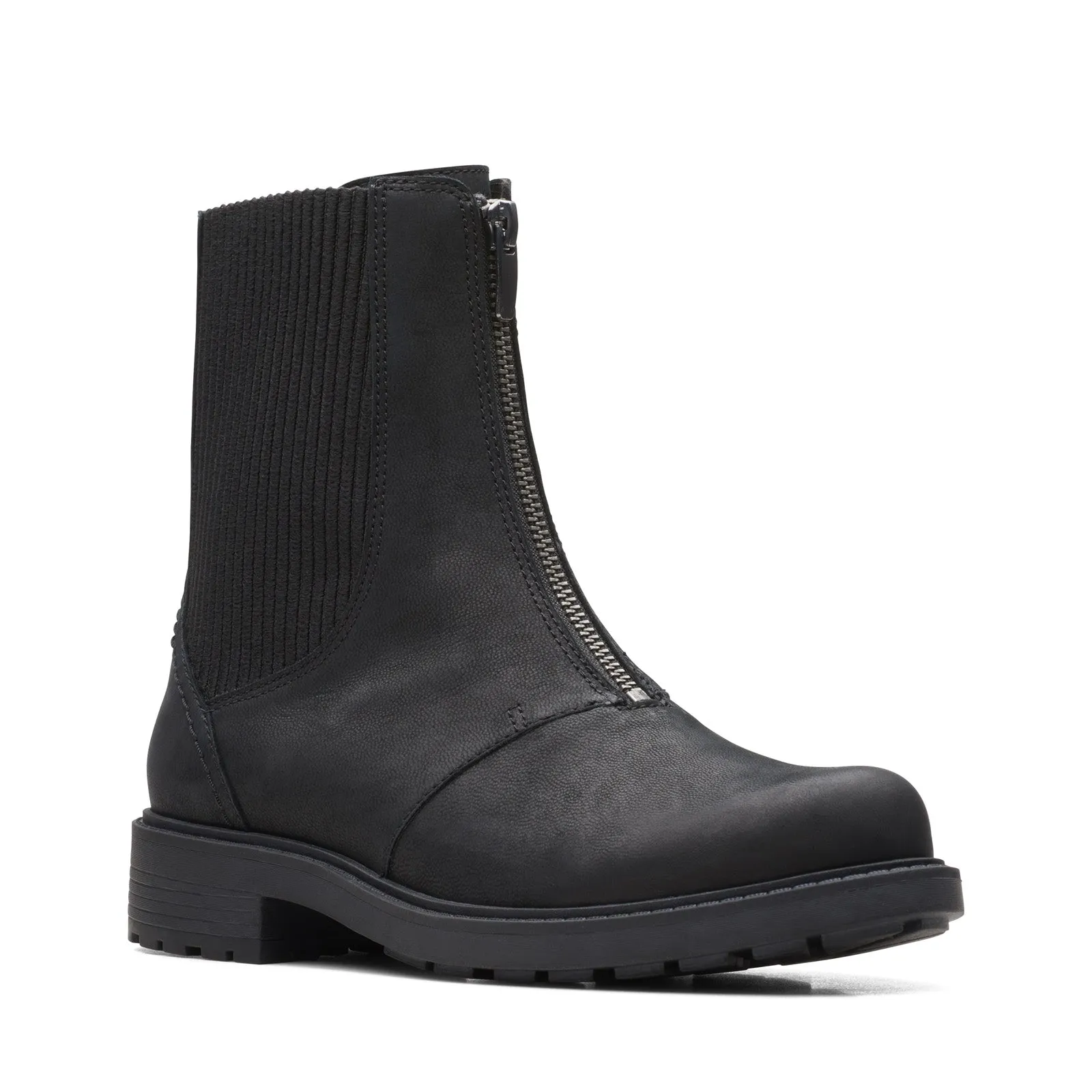 Clarks Orinoco 2 Up 26167568 Womens Black Leather Casual Dress Boots Rugged Build