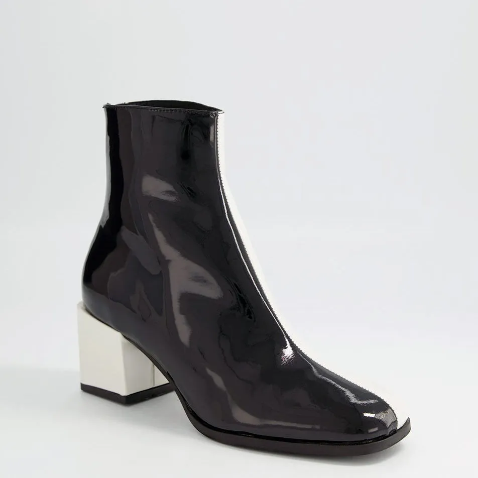 DJANGO & JULIETTE WARONI BLACK IVORY PATENT Premium materials Coffee Shop