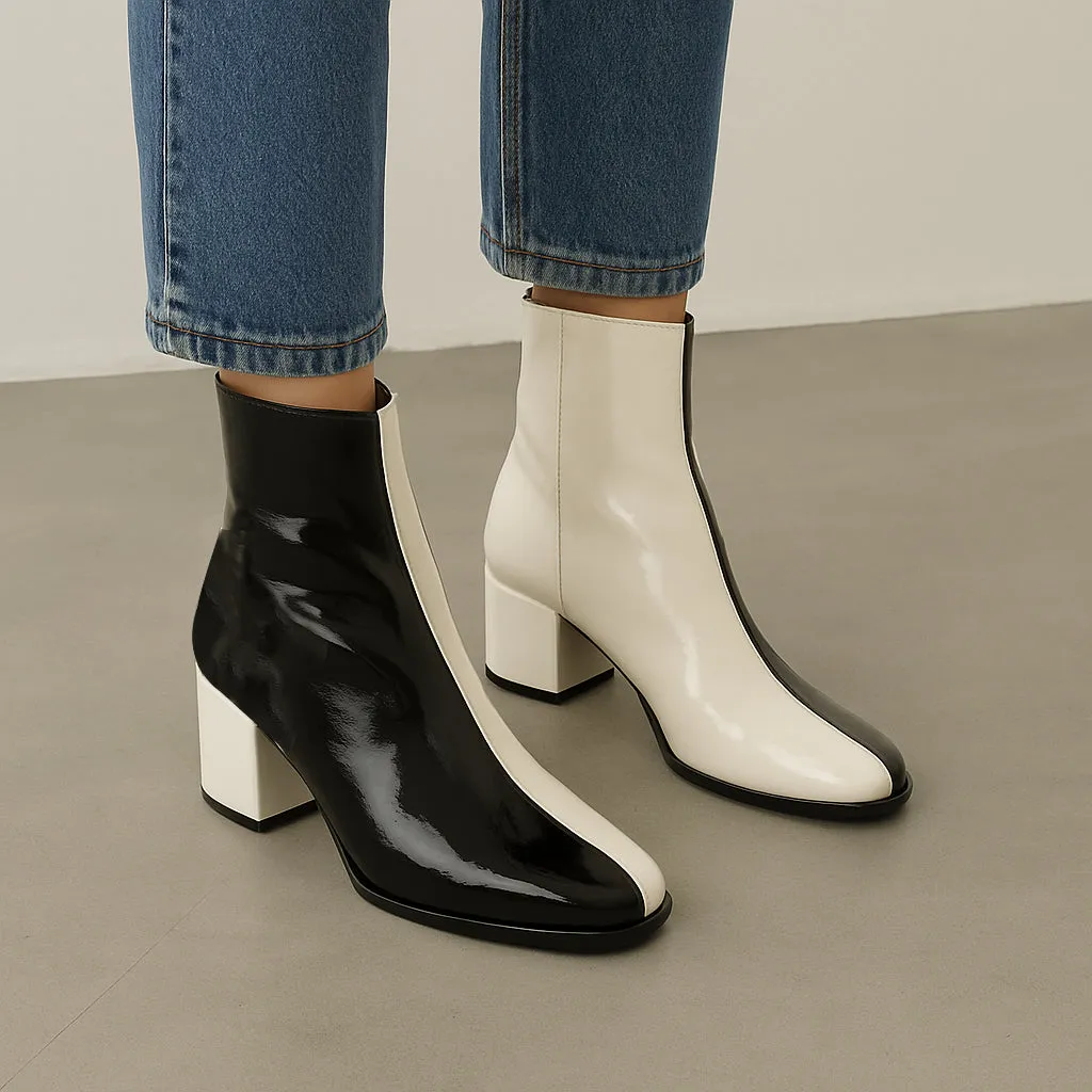Neutral Colors DJANGO & JULIETTE WARONI BLACK IVORY PATENT