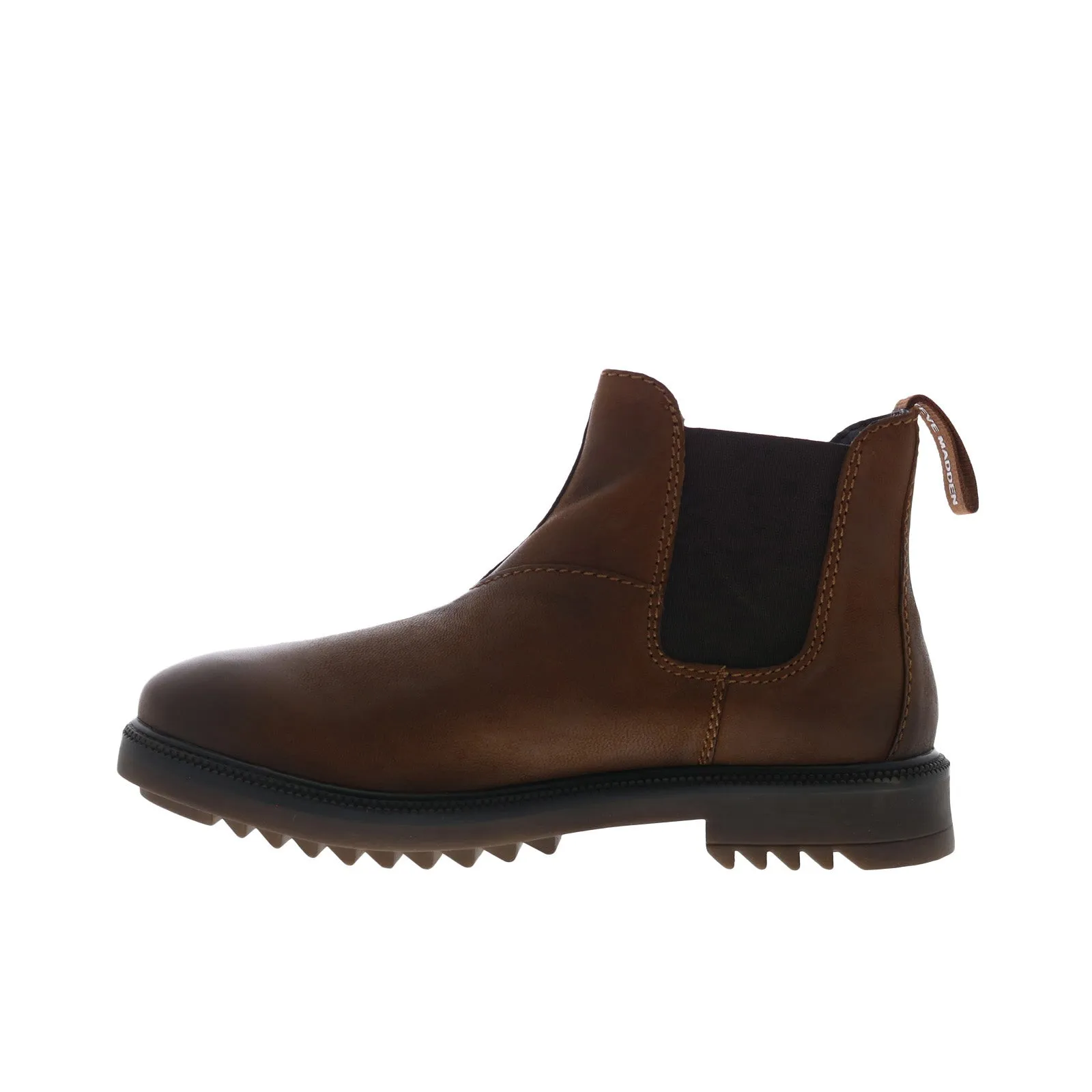 Steve Madden Albus ALBU01M1 Mens Brown Leather Slip On Chelsea Boots Anti-Slip Function All-Purpose Use