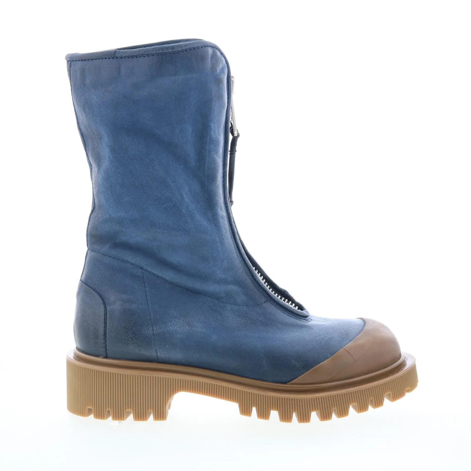 A.S. 98 Tobie Womens Blue Leather Zipper Casual Dress Boots Anti-Fatigue Party Occasion