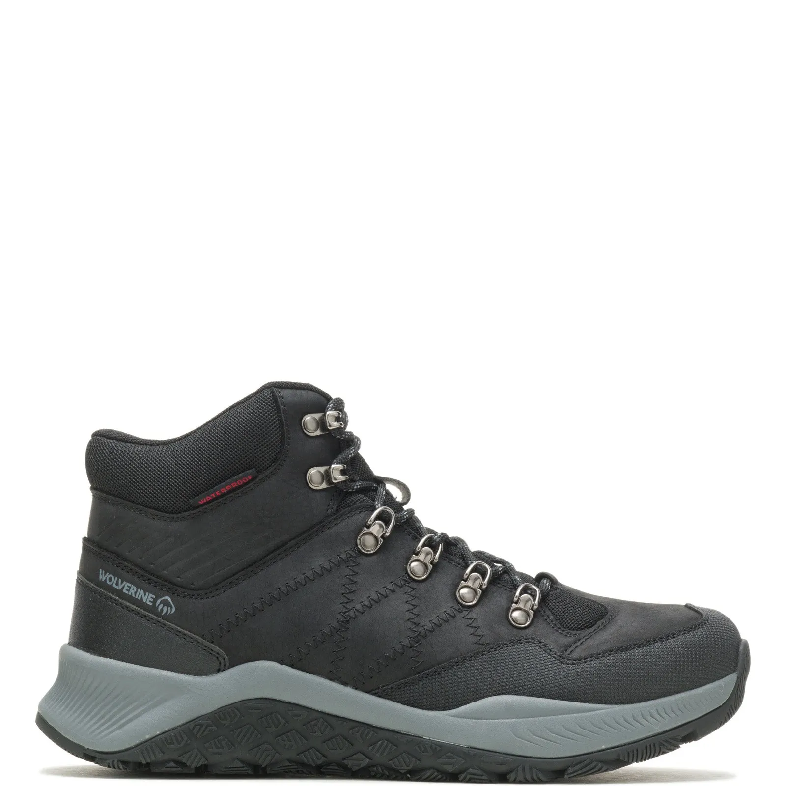 Smooth Finish Wolverine Luton Hiker Waterproof Steel Toe Mid Mens Black Hiking Boots