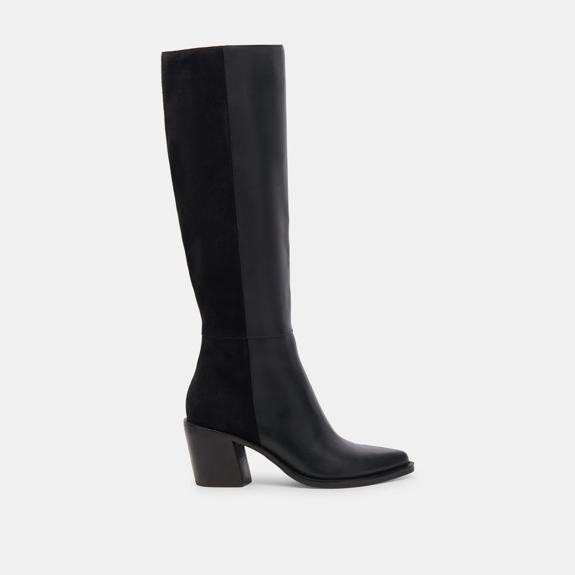 KRISTY BOOTS BLACK LEATHER Mid Rise