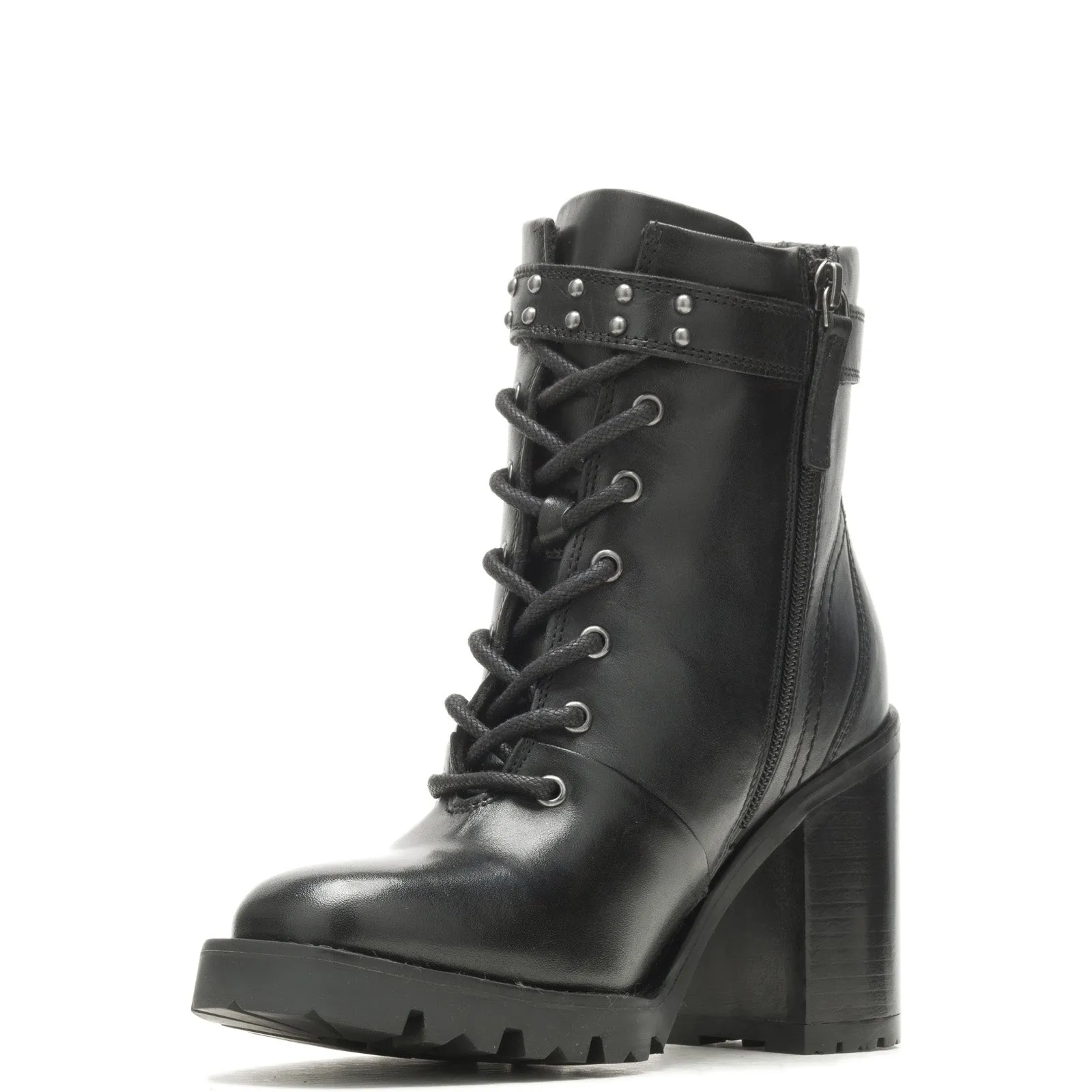 Harley-Davidson Adina Lace D84729 Womens Black Leather Motorcycle Boots Urban Utility Thermal Barrier