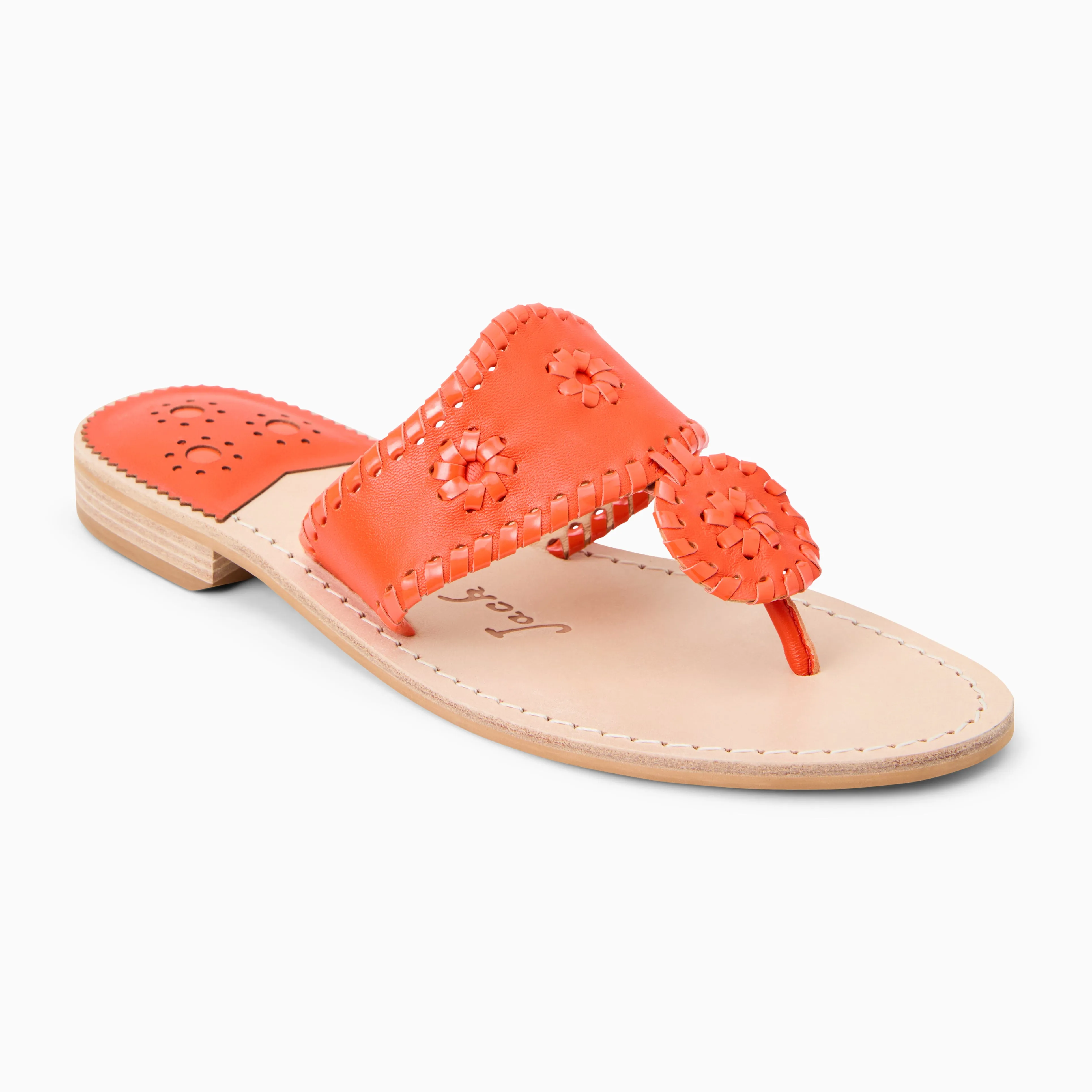 White Clean Jacks Leather Flat Sandal