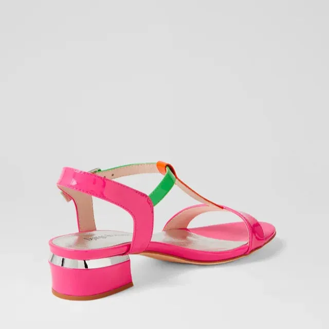 DJANGO & JULIETTE TANER HOT PINK PATENT MULTI Classic Outdoor Style