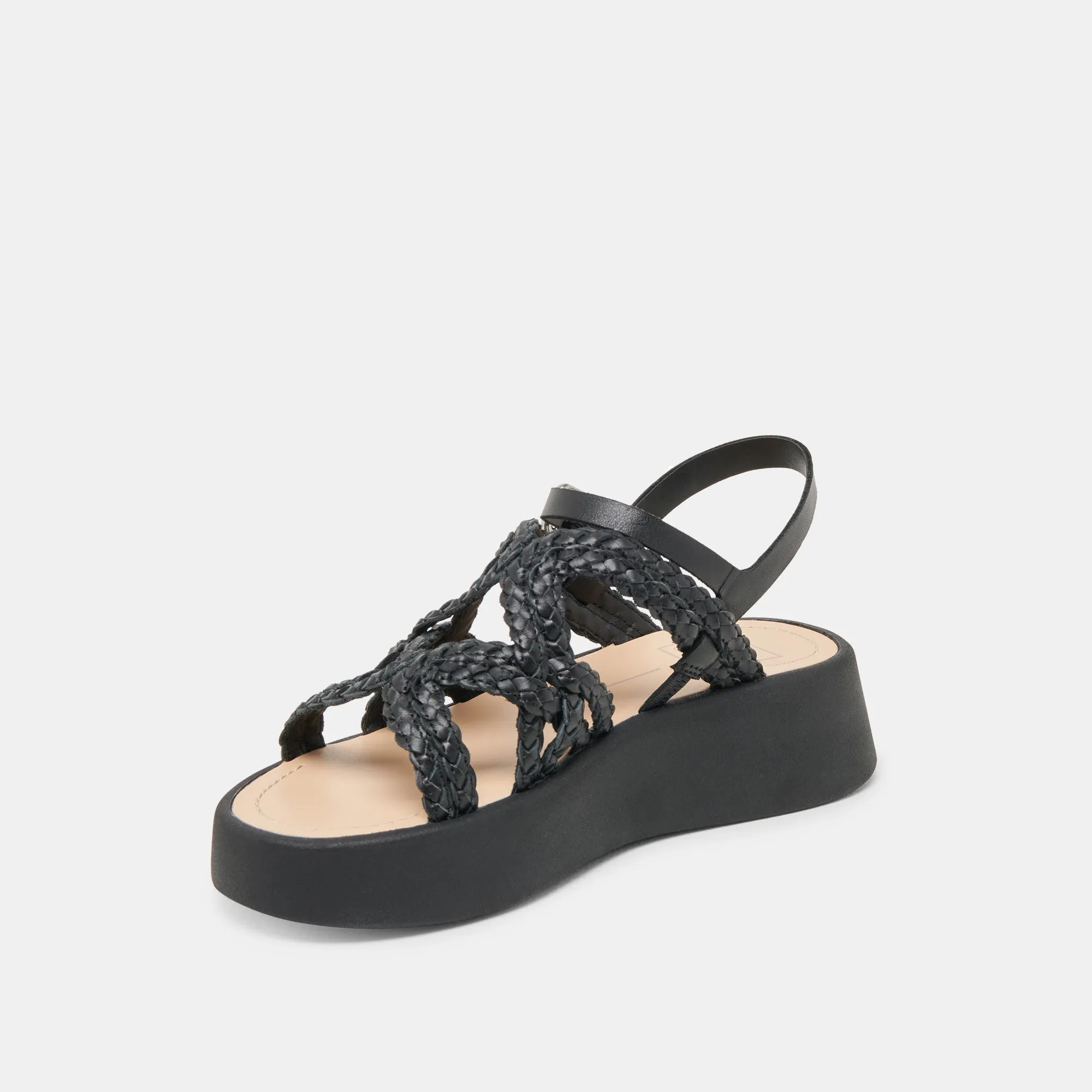 GATSBY SANDALS BLACK LEATHER Soft Edge
