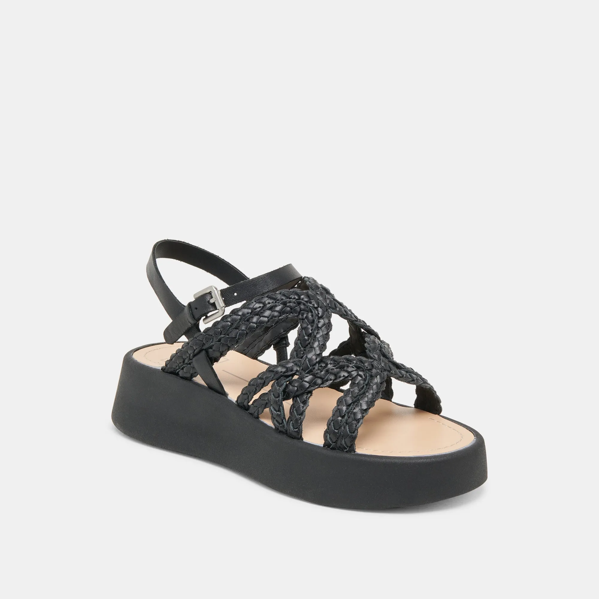 GATSBY SANDALS BLACK LEATHER Warm Step