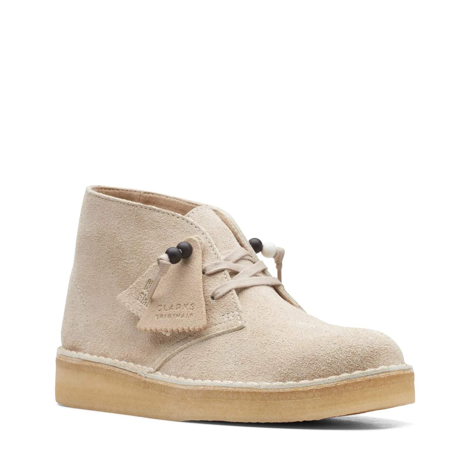 Tactical Build Flexible Design Clarks Desert Coal 26168791 Womens Beige Suede Lace Up Chukkas Boots