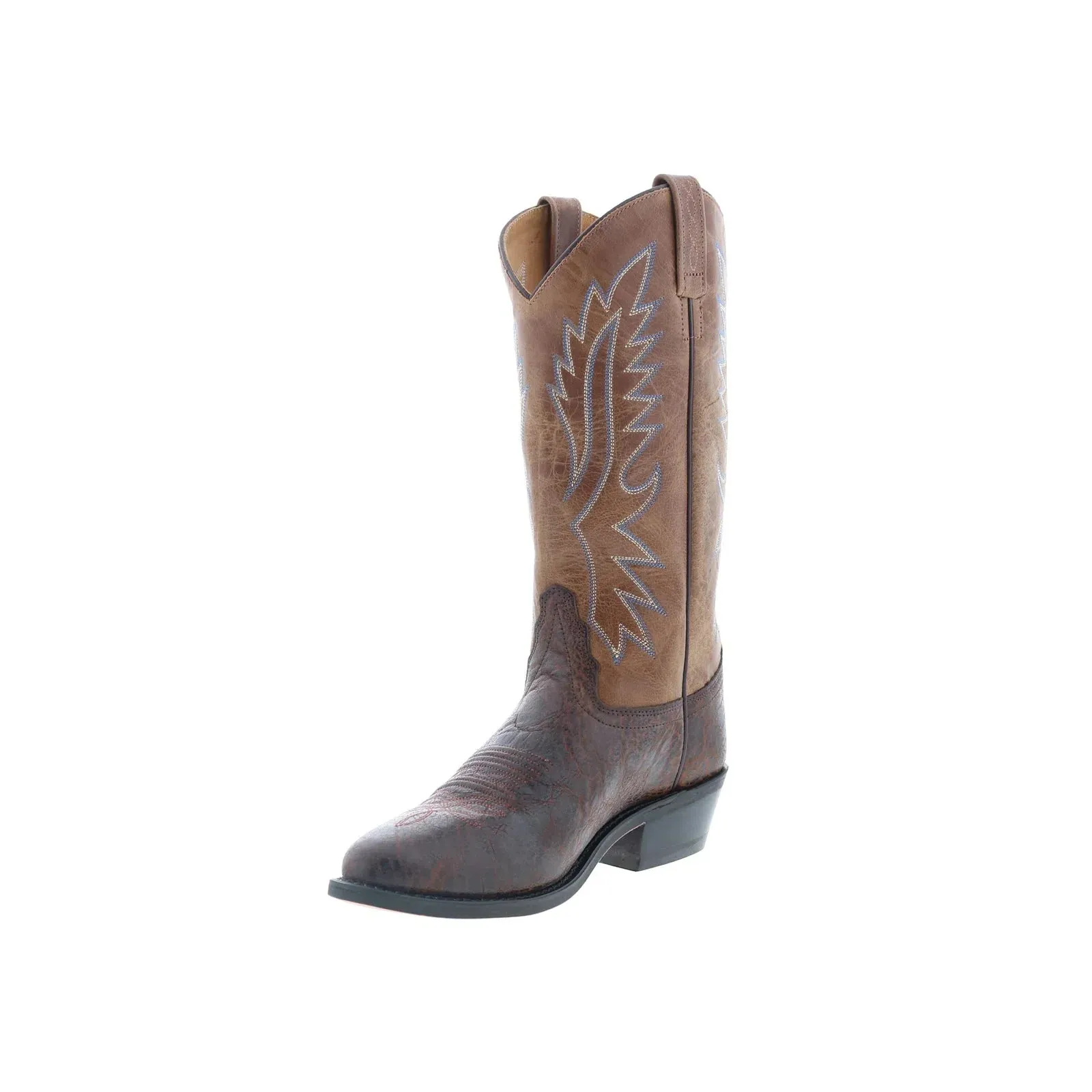 Modern Cut chemical-resistant Jama Old West OW2015 Mens Brown Leather Slip On Cowboy Western Boots