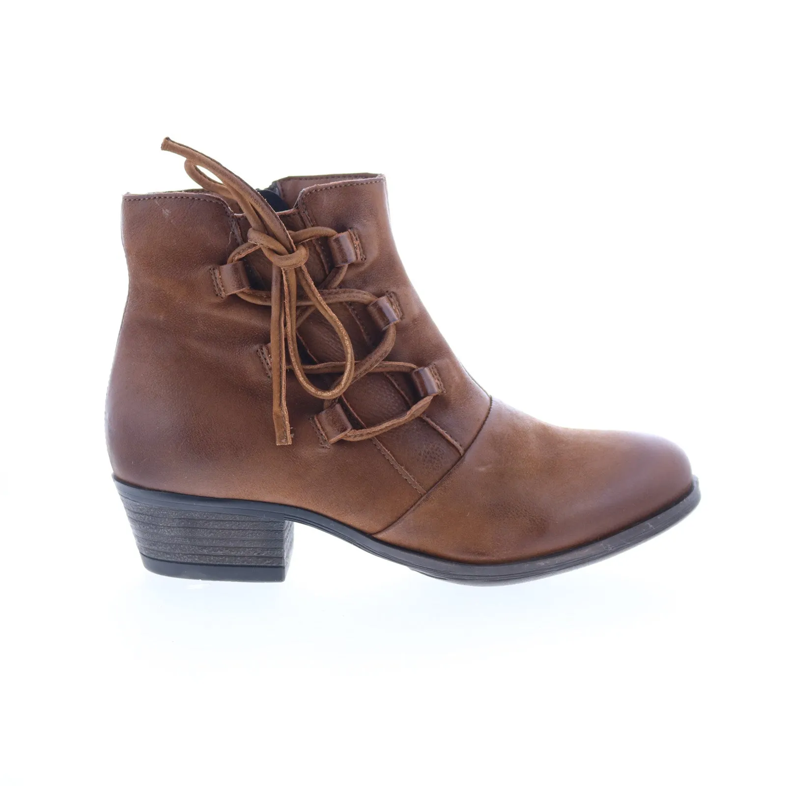 Cushion Zone Miz Mooz Baxter 111264-101-6944 Womens Brown Leather Ankle & Booties Boots