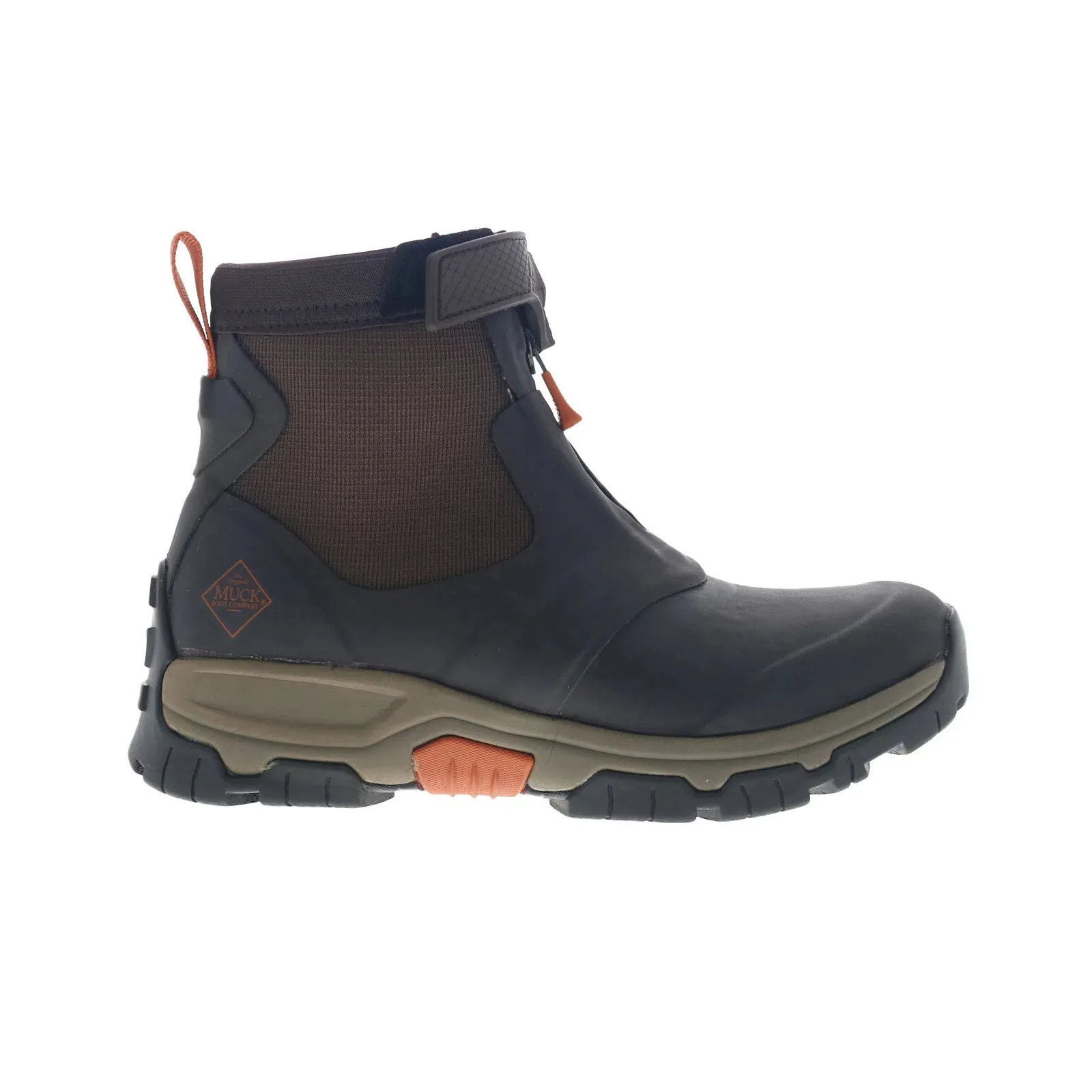 Original Muck Apex Mid Zip AXMZ907 Mens Brown Synthetic Zipper Hiking Boots Clean Cut