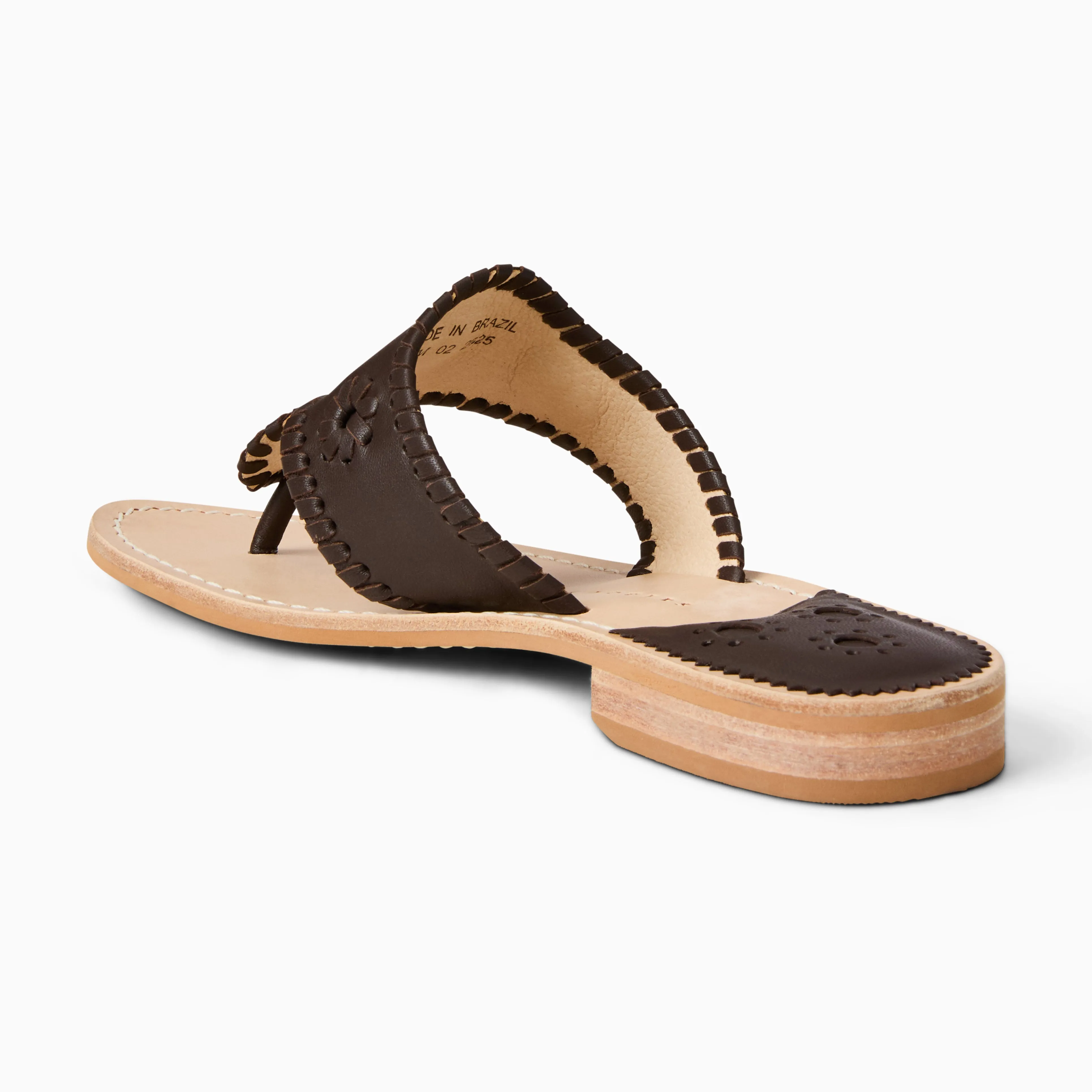 Matte Base Jacks Leather Flat Sandal