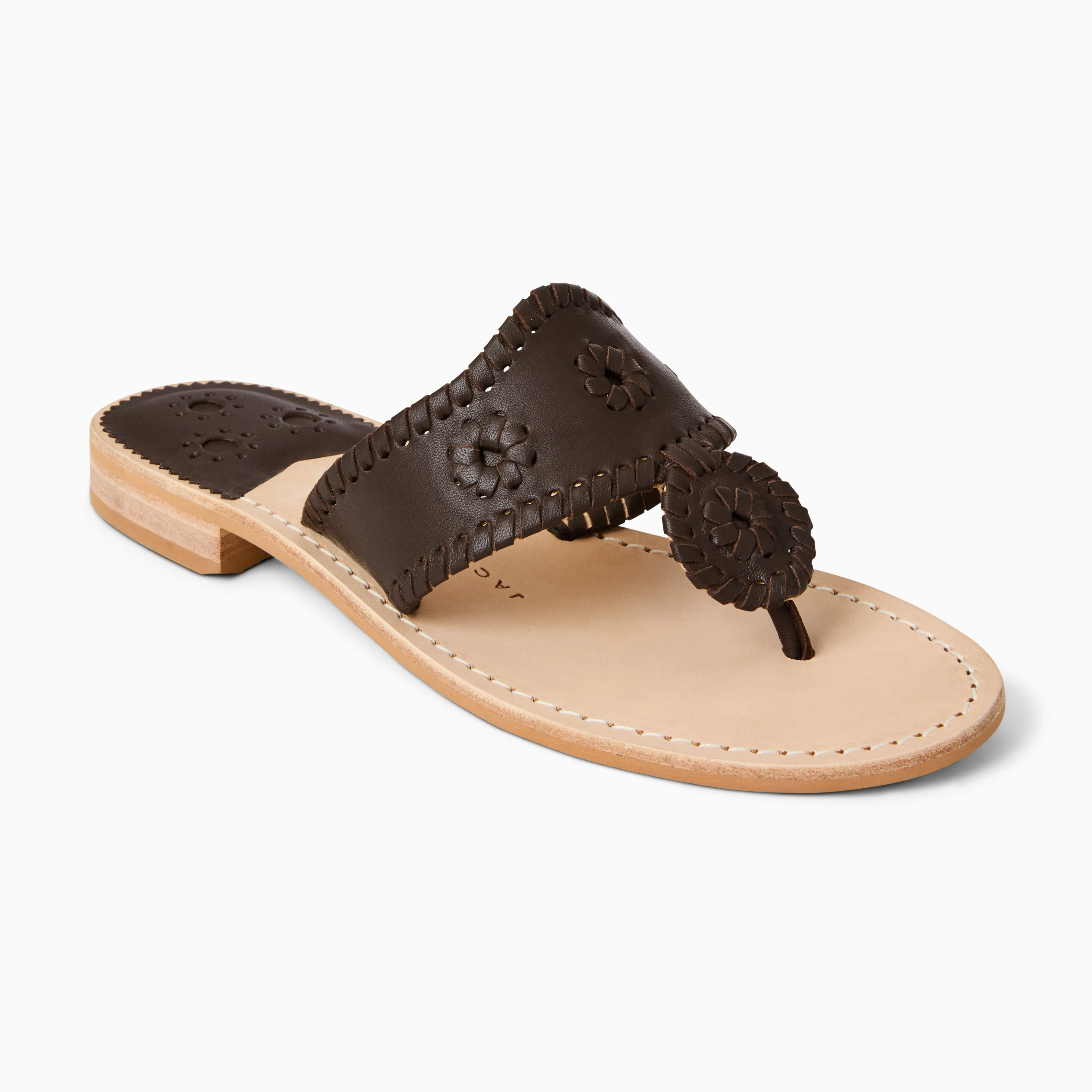 Jacks Leather Flat Sandal Gloss Mood